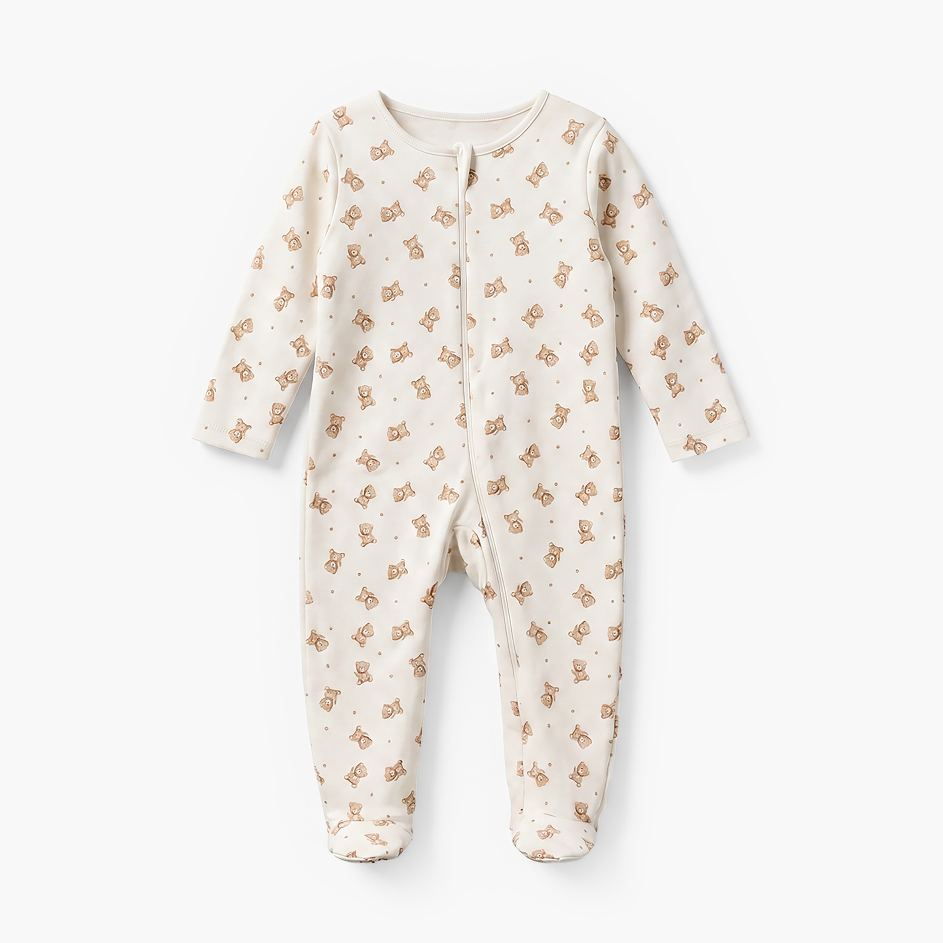 Pack of 3 Juniors Cotton Round Neck Long Sleeves Sleepsuit with Zip Closure-baby-boys-clothing-nightwear-sleepsuits-image-3