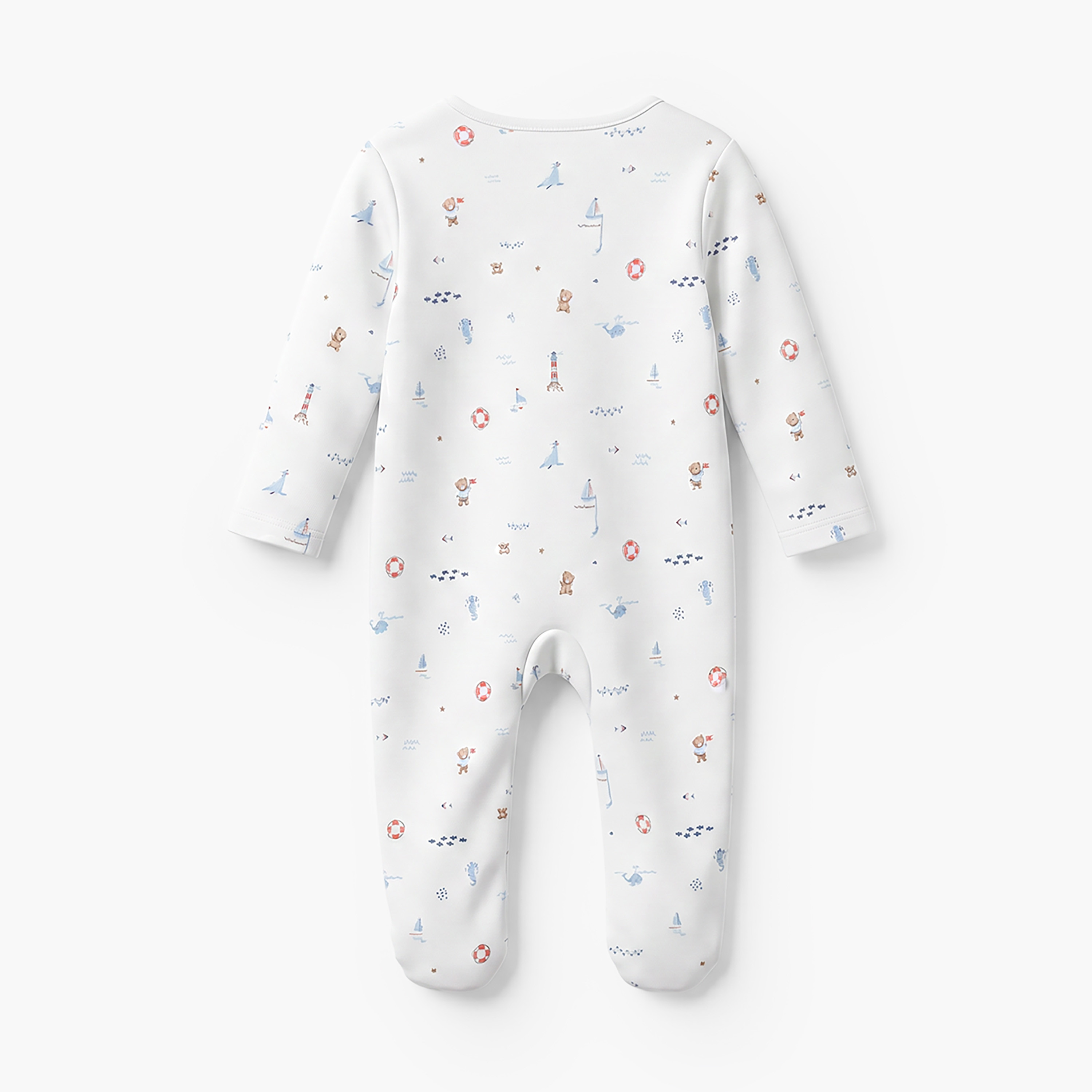 Pack of 3 Juniors Cotton Round Neck Long Sleeves Sleepsuit with Zip Closure-baby-boys-clothing-nightwear-sleepsuits-image-6