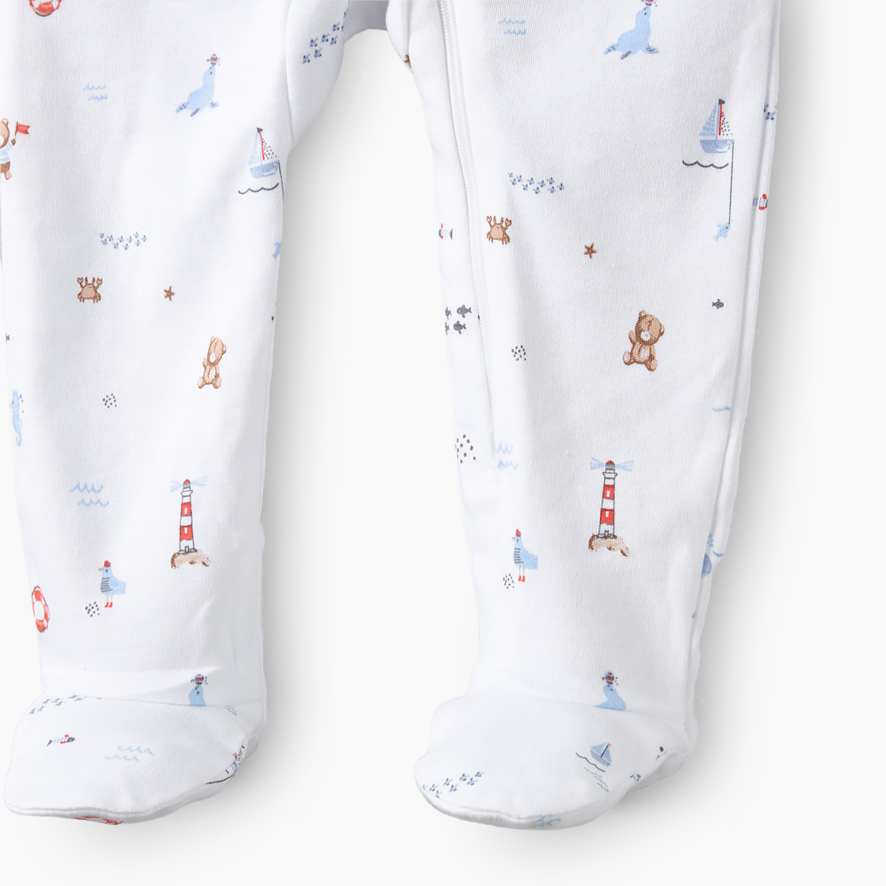 Pack of 3 Juniors Cotton Round Neck Long Sleeves Sleepsuit with Zip Closure-baby-boys-clothing-nightwear-sleepsuits-image-8