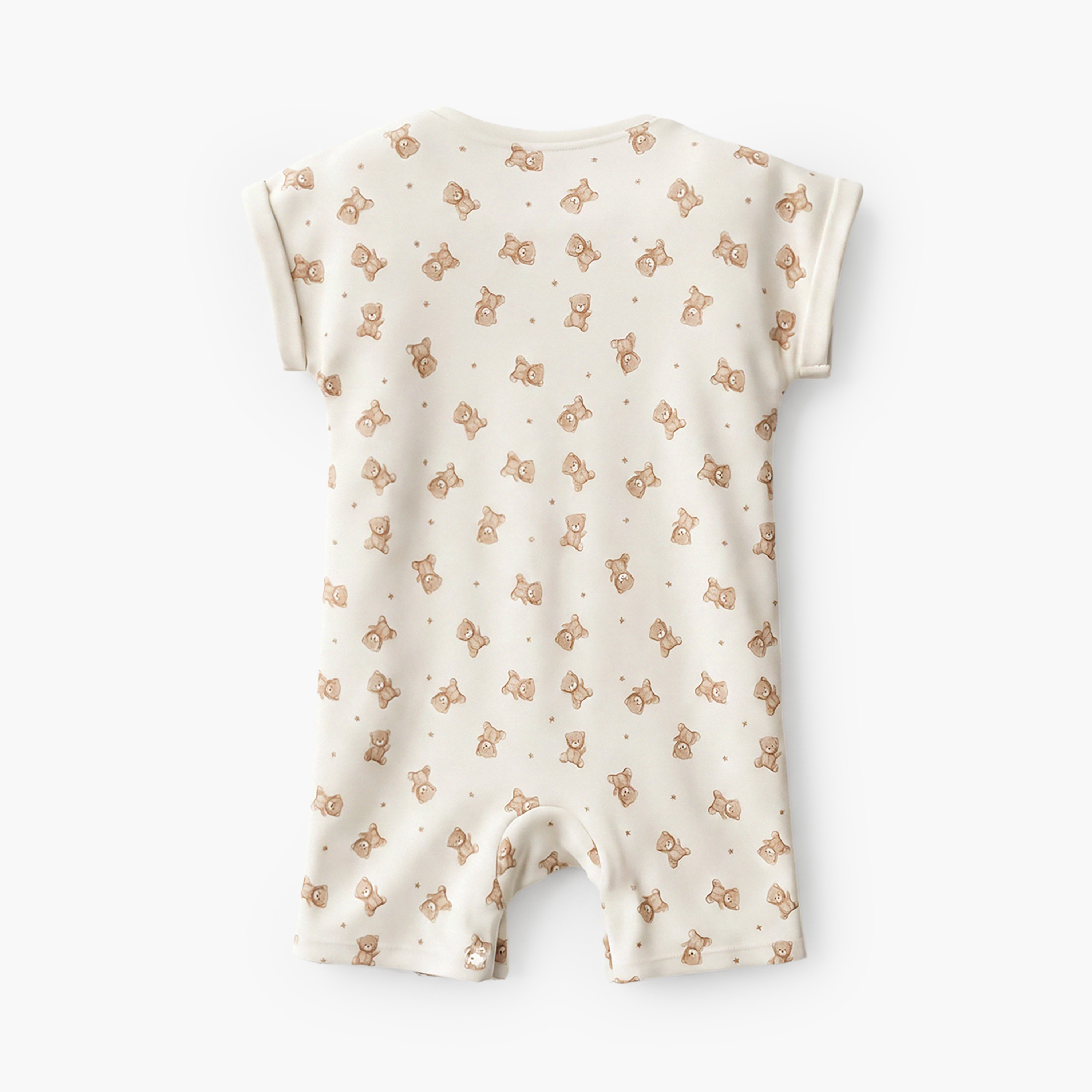 Pack of 3 Crew Neck Short Sleeves Romper with Teddy Bear Print-baby-boys-clothing-rompers-image-6