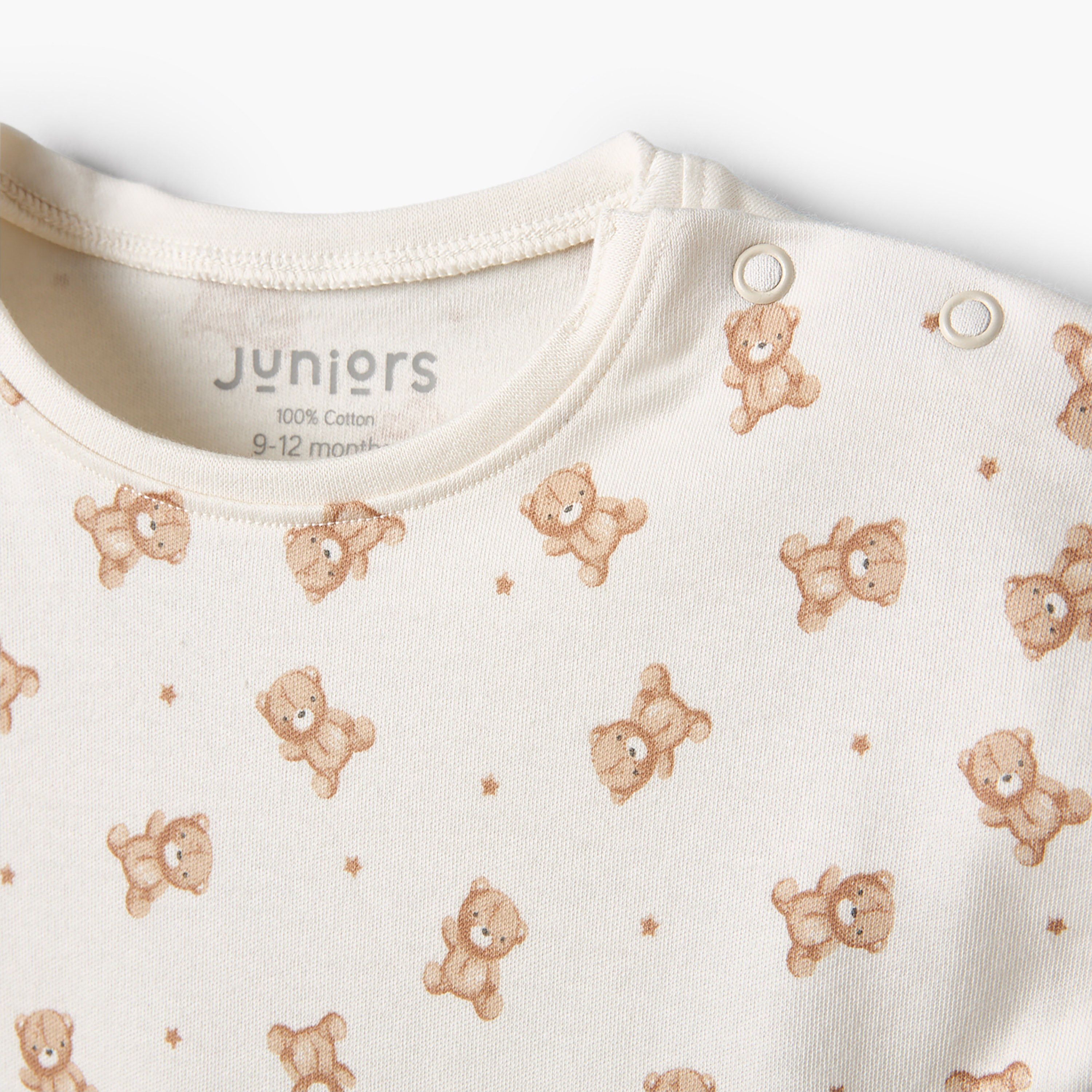 Pack of 3 Crew Neck Short Sleeves Romper with Teddy Bear Print-baby-boys-clothing-rompers-image-7
