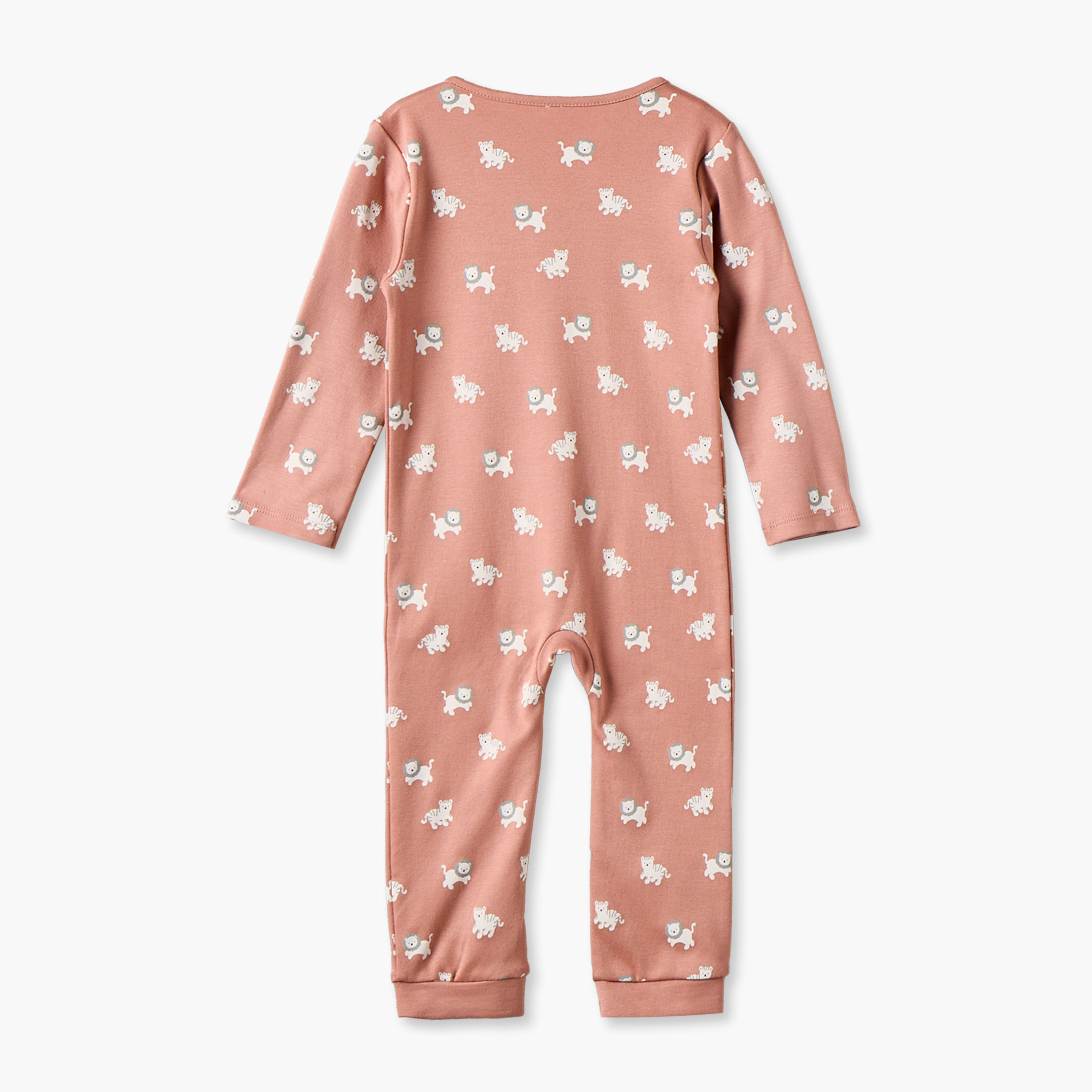 طقم بدلات نوم قطنية بياقة مستديرة وأكمام طويلة وطبعات زهرية من جونيورز - 3 قطع-baby-girls-clothing-nightwear-sleepsuits-image-3