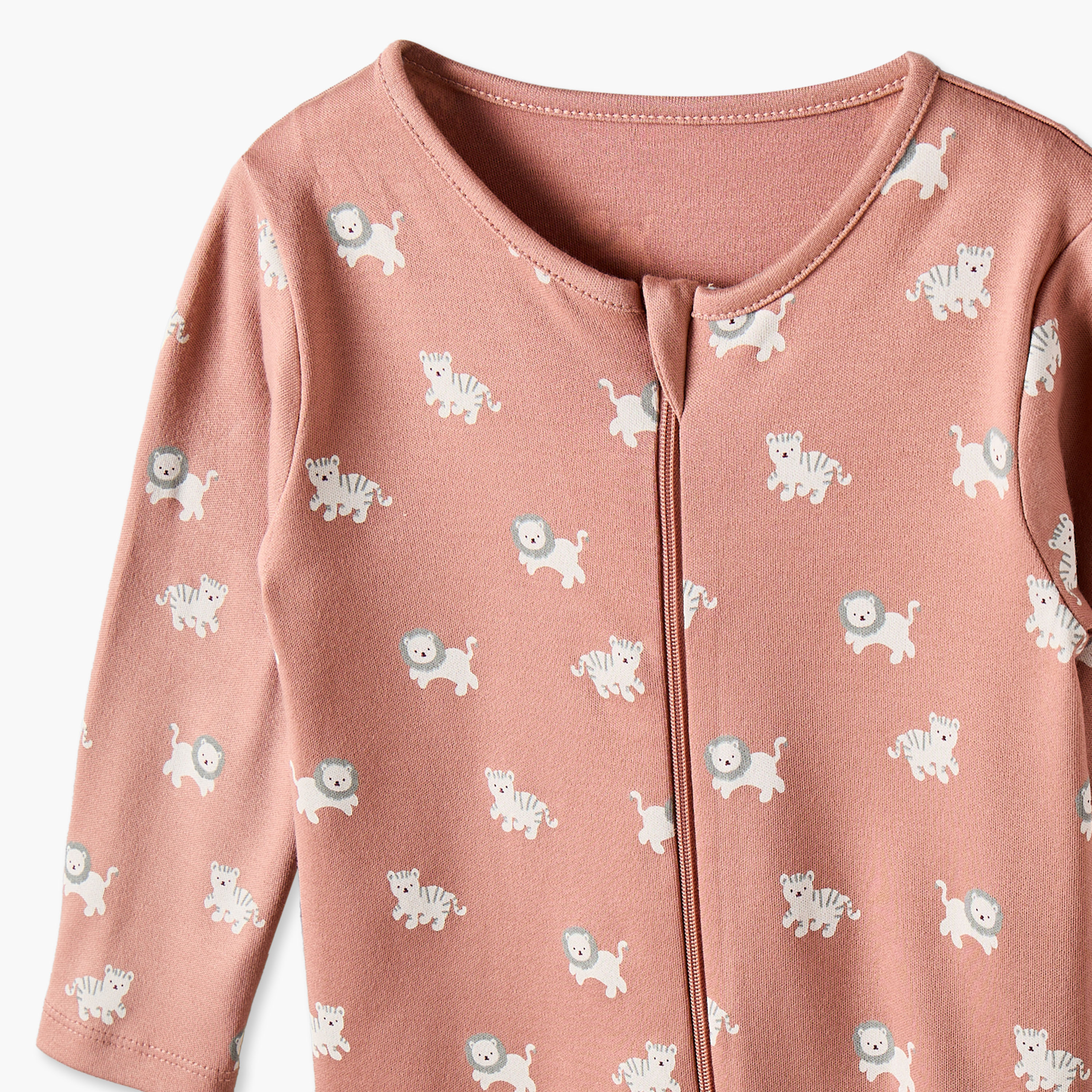طقم بدلات نوم قطنية بياقة مستديرة وأكمام طويلة وطبعات زهرية من جونيورز - 3 قطع-baby-girls-clothing-nightwear-sleepsuits-image-6