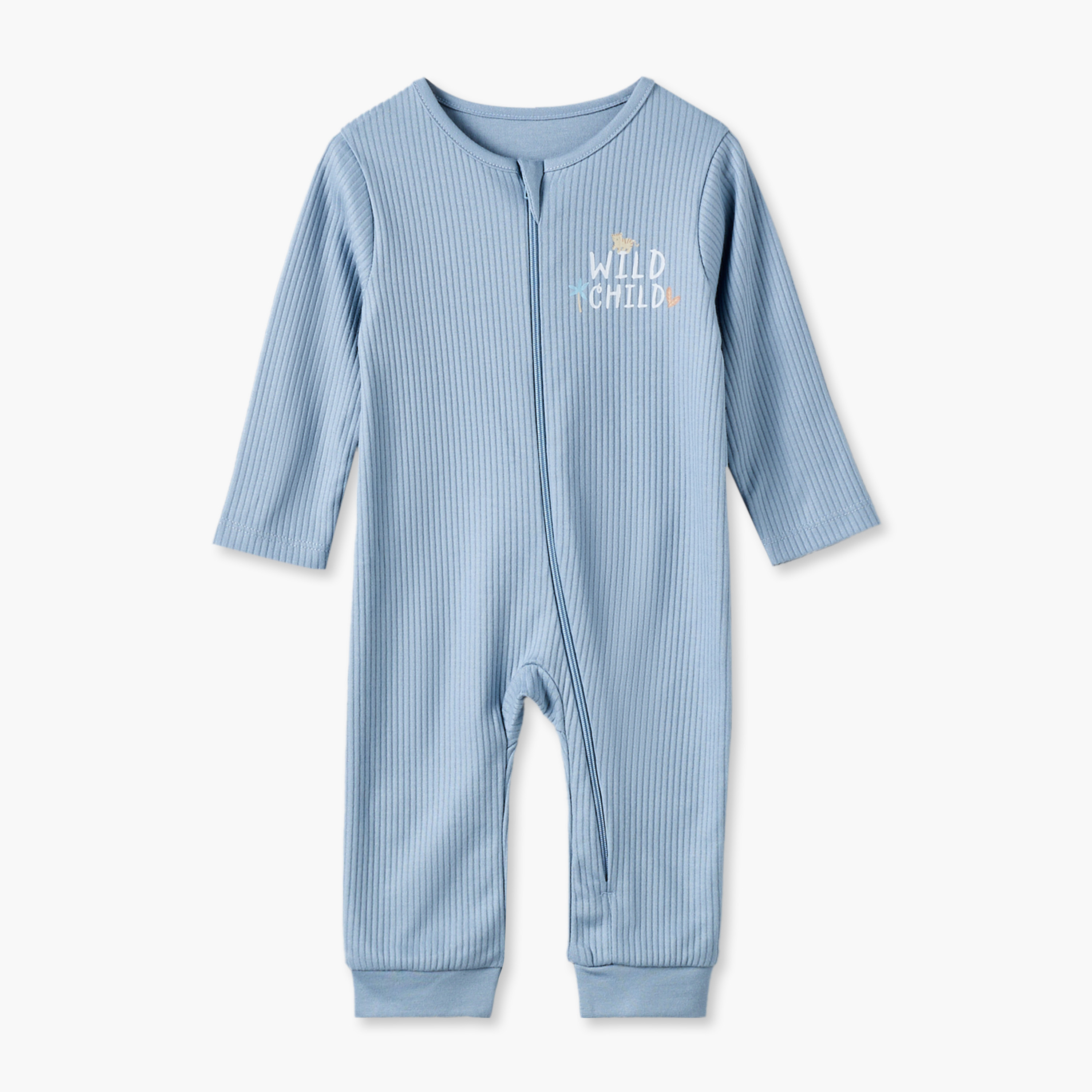 Pack of 3 Juniors Cotton Crew Neck Long Sleeves Sleepsuit with Safari Print-baby-boys-clothing-nightwear-sleepsuits-image-2