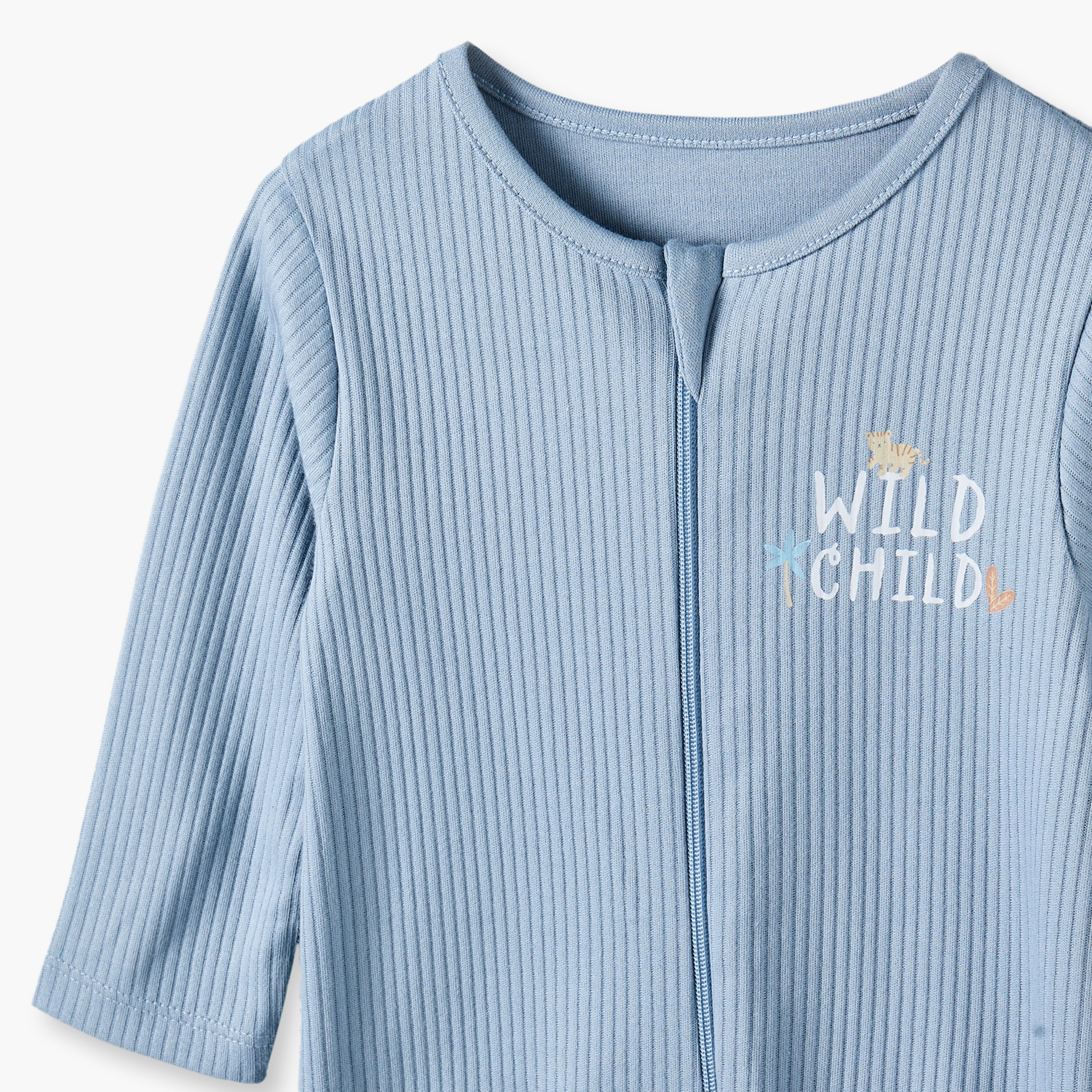 Pack of 3 Juniors Cotton Crew Neck Long Sleeves Sleepsuit with Safari Print-baby-boys-clothing-nightwear-sleepsuits-image-6