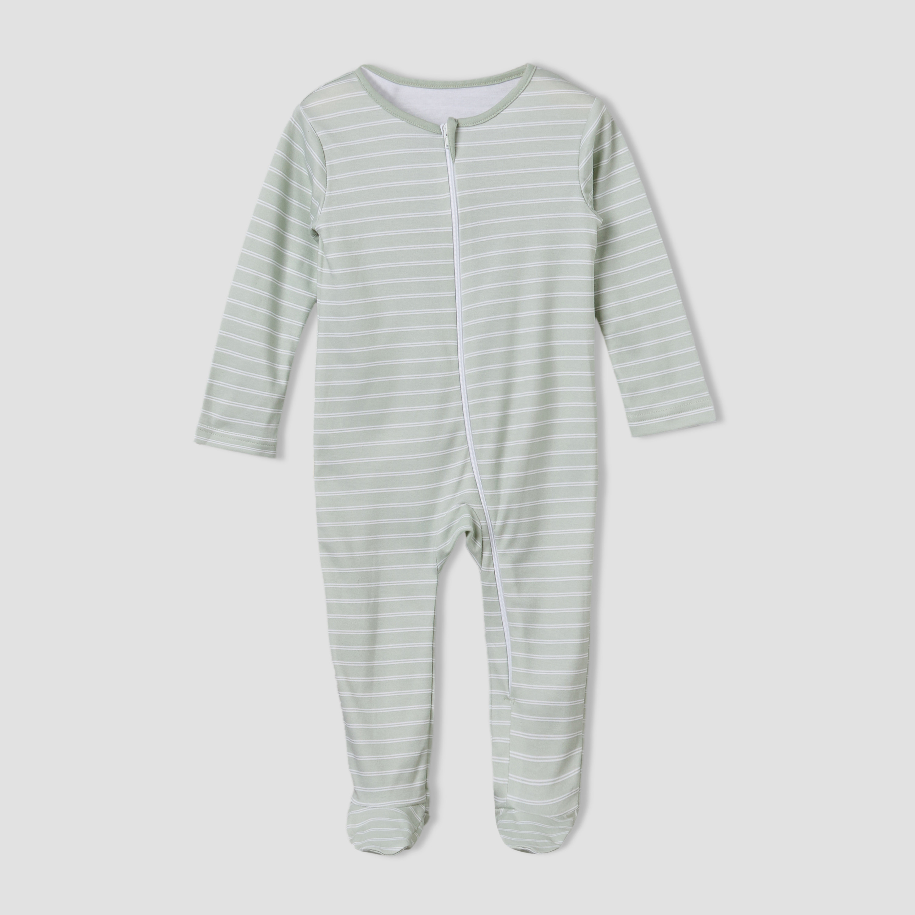 Pack of 3 Juniors Cotton Crew Neck Long Sleeves Sleepsuit with Zip Closure-baby-boys-clothing-nightwear-sleepsuits-image-3