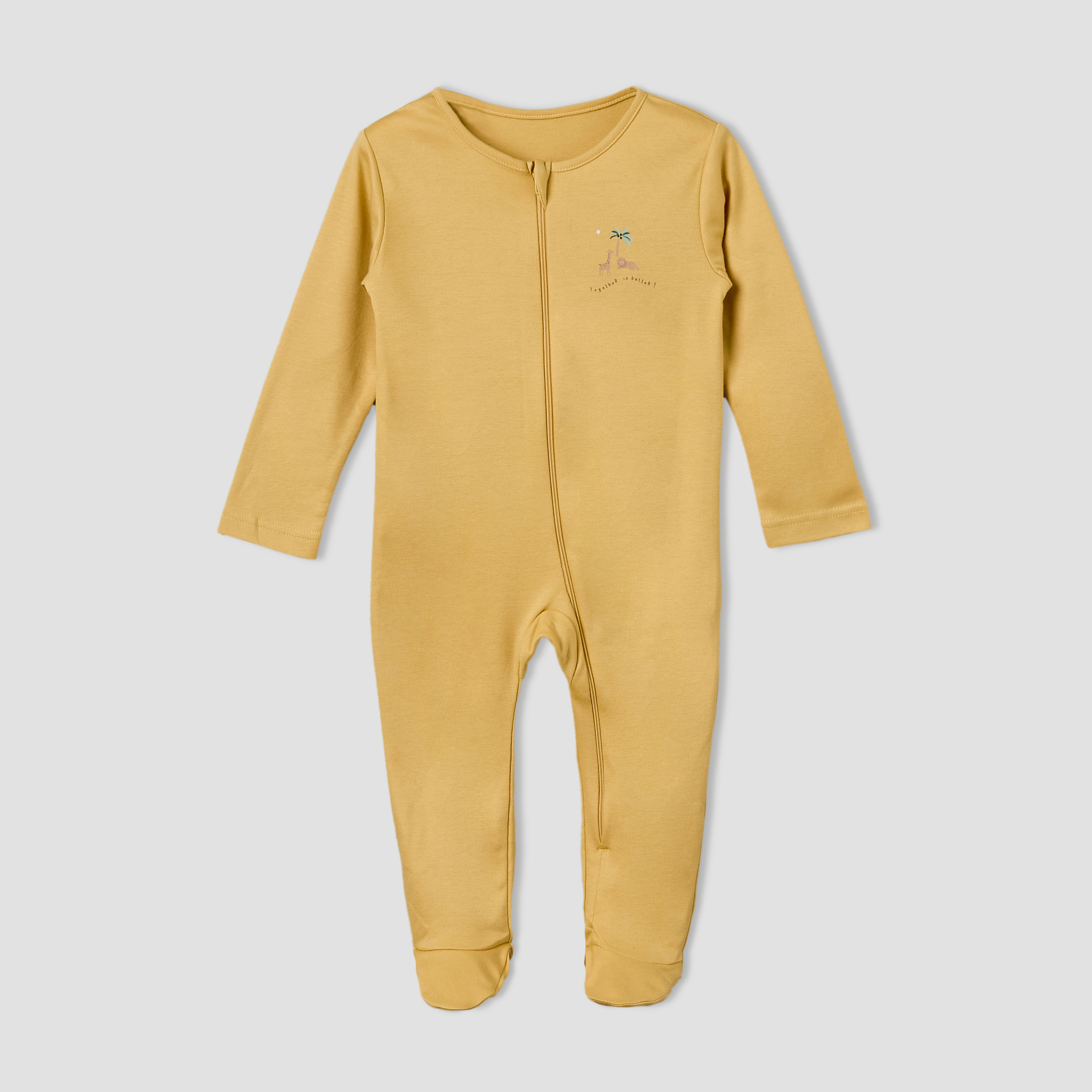 Pack of 3 Juniors Cotton Crew Neck Long Sleeves Sleepsuit with Zip Closure-baby-boys-clothing-nightwear-sleepsuits-image-4