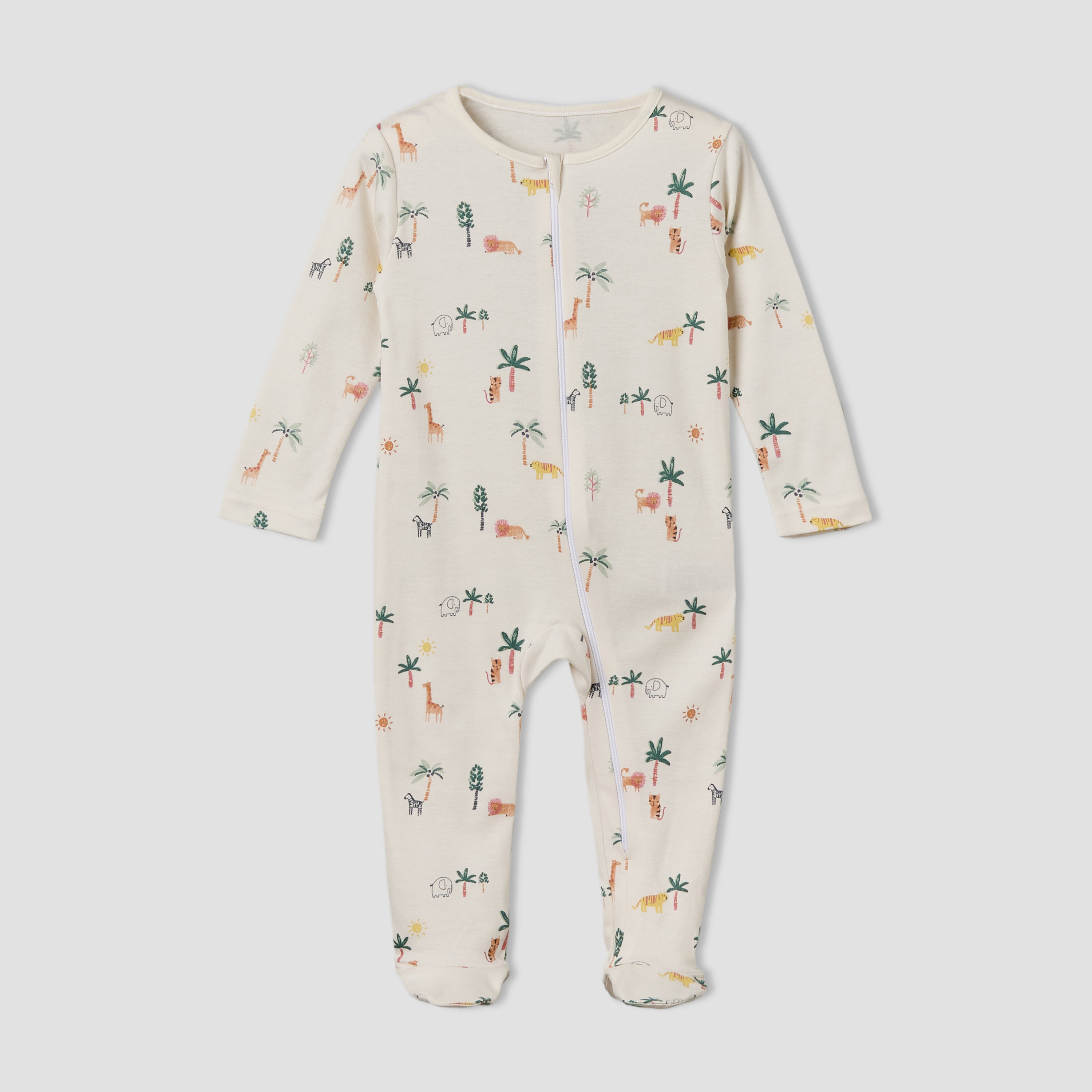 Pack of 3 Juniors Cotton Crew Neck Long Sleeves Sleepsuit with Zip Closure-baby-boys-clothing-nightwear-sleepsuits-image-5