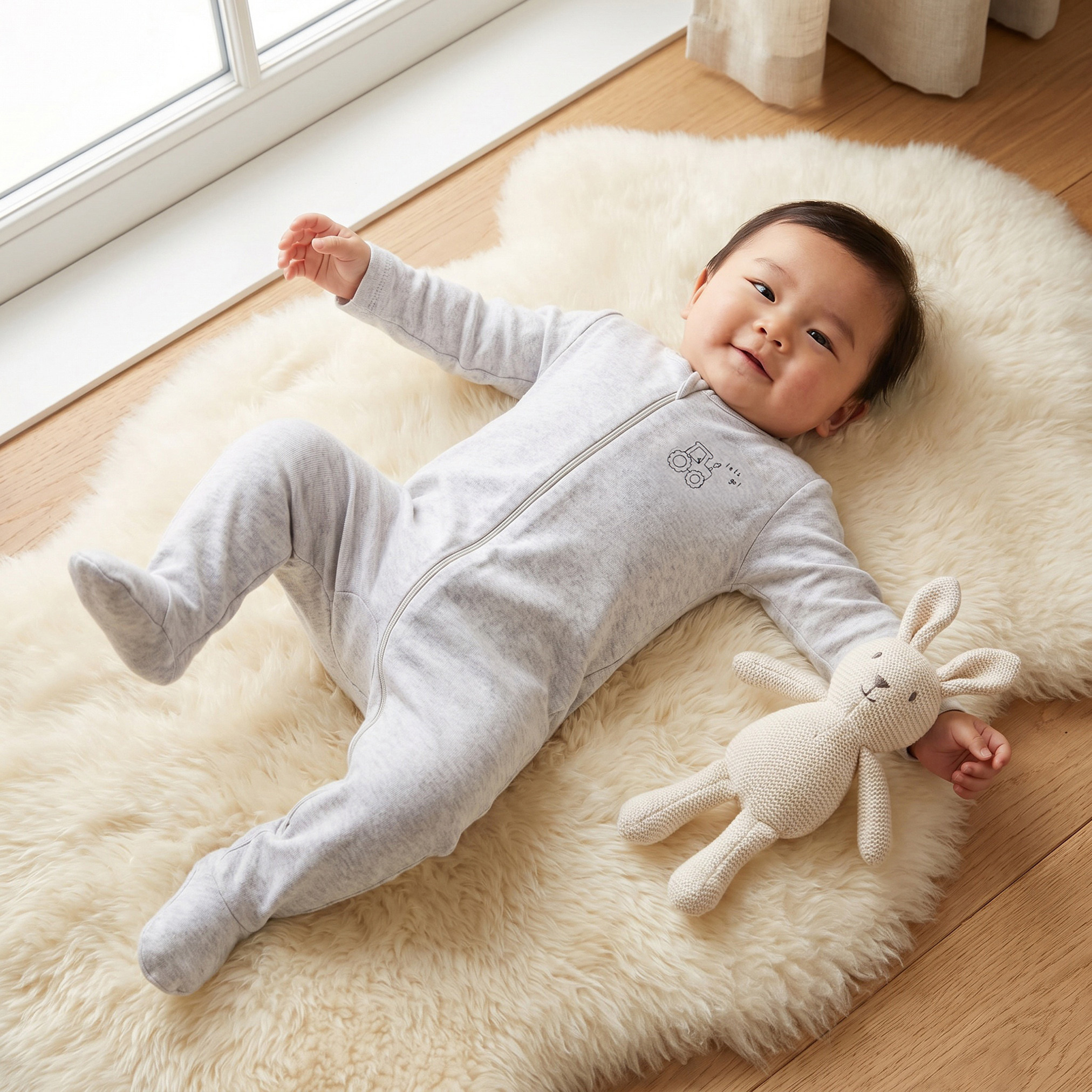 Pack of 3 Juniors Cotton Crew Neck Long Sleeves Sleepsuit with Zip Closure-baby-boys-clothing-nightwear-sleepsuits-image-2