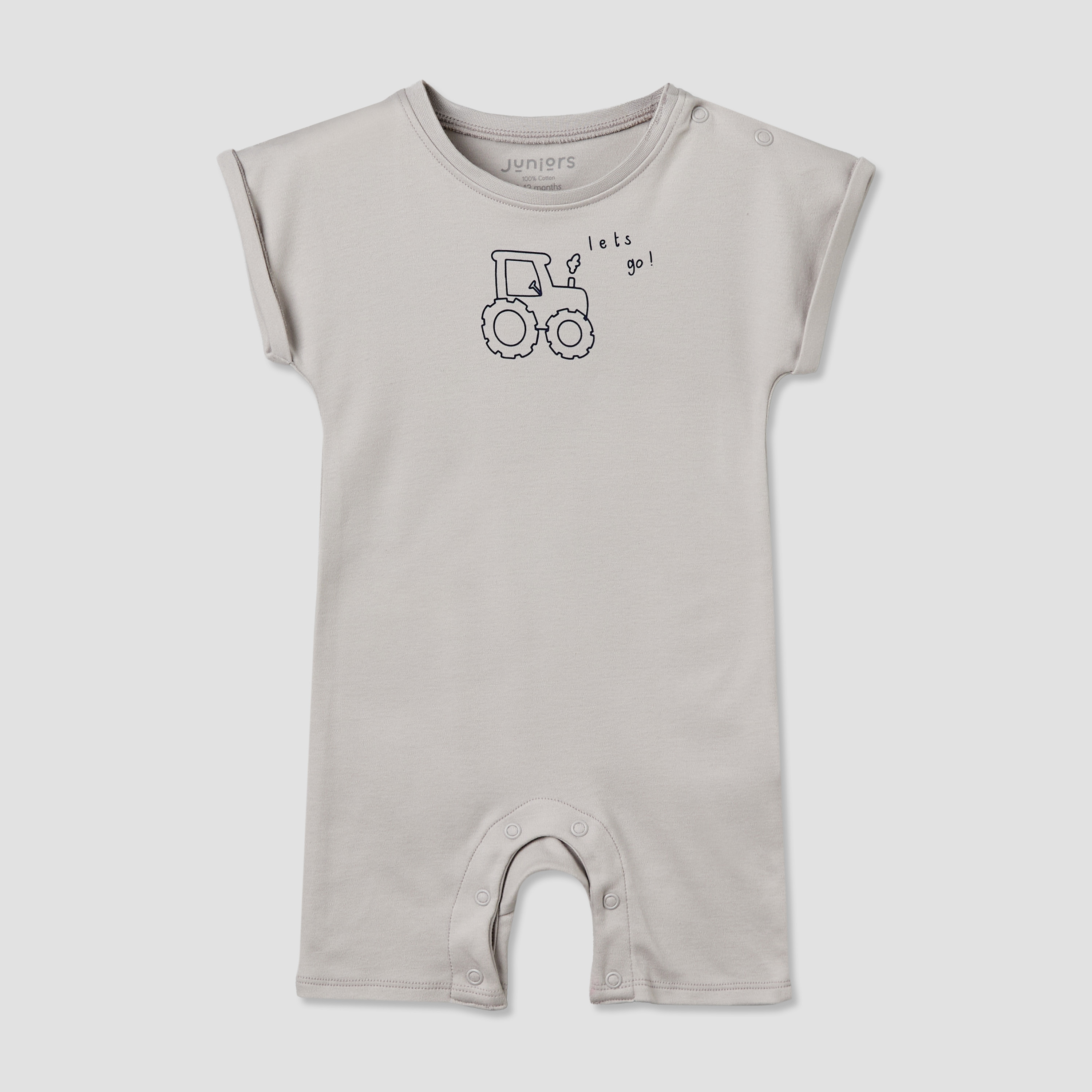 Pack of 3 Juniors Crew Neck Short Sleeves Romper with Vehicle Print-baby-boys-clothing-rompers-image-3
