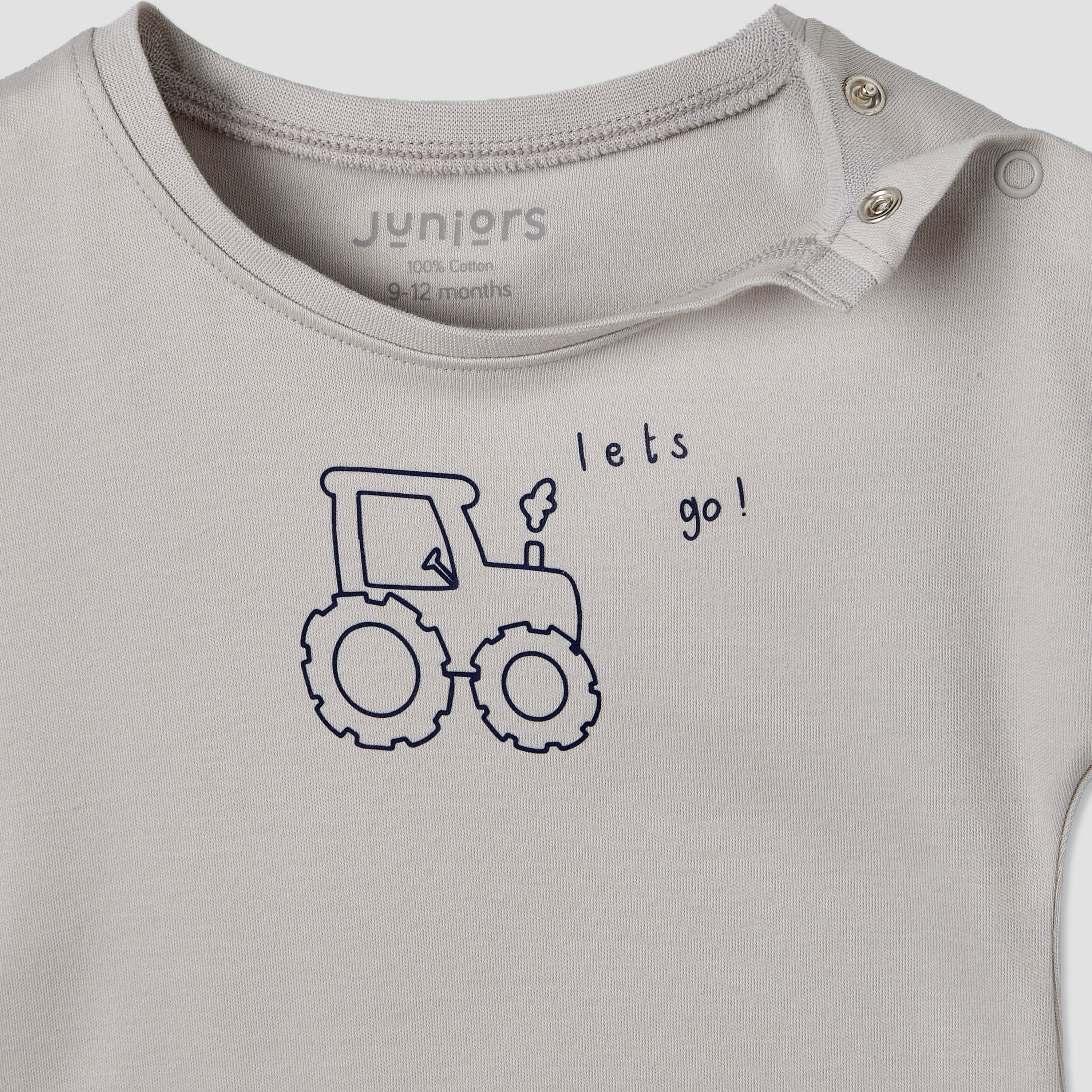 Pack of 3 Juniors Crew Neck Short Sleeves Romper with Vehicle Print-baby-boys-clothing-rompers-image-7