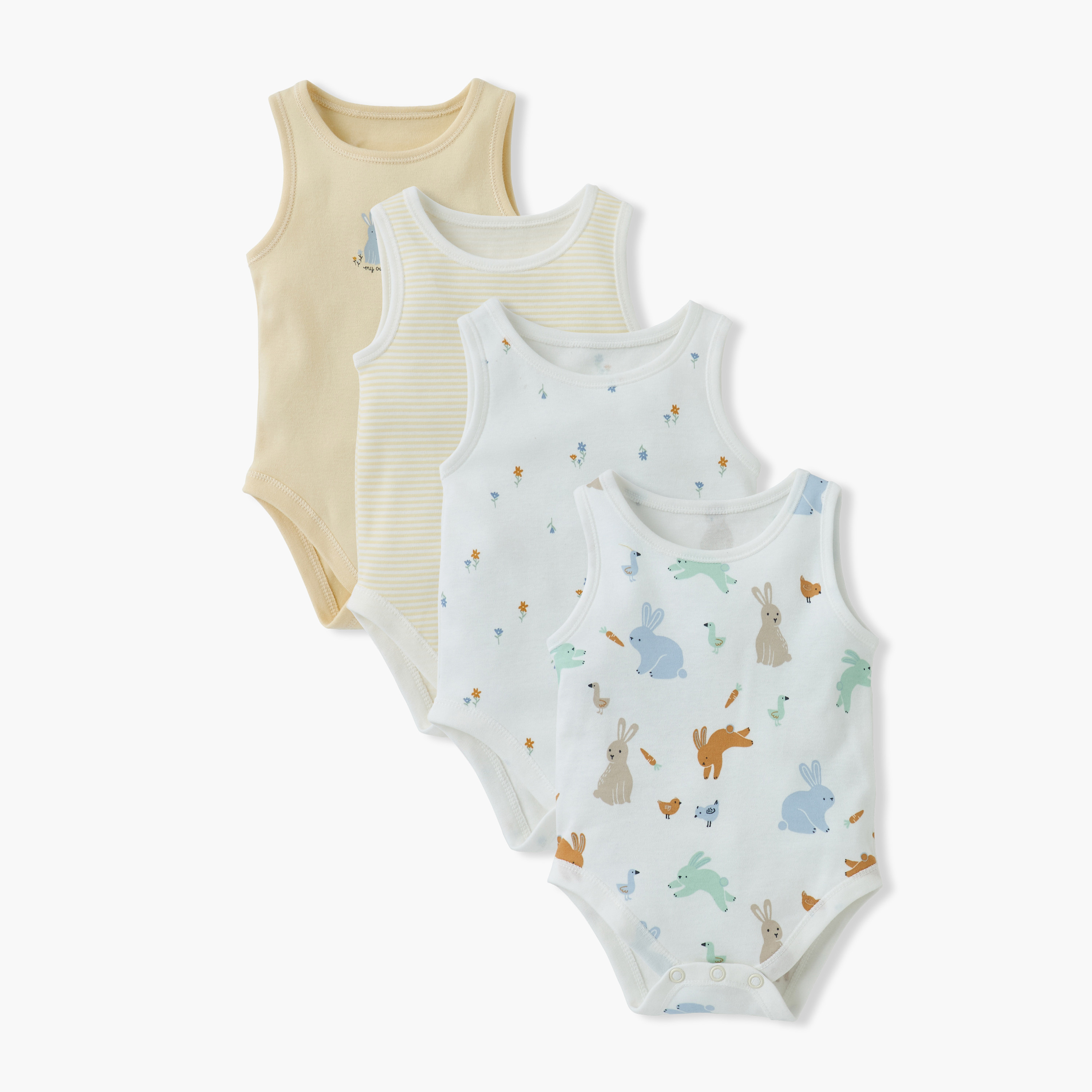 Juniors Printed Sleeveless Bodysuit - Set of 4-baby-girls-clothing-multipacks-image-1