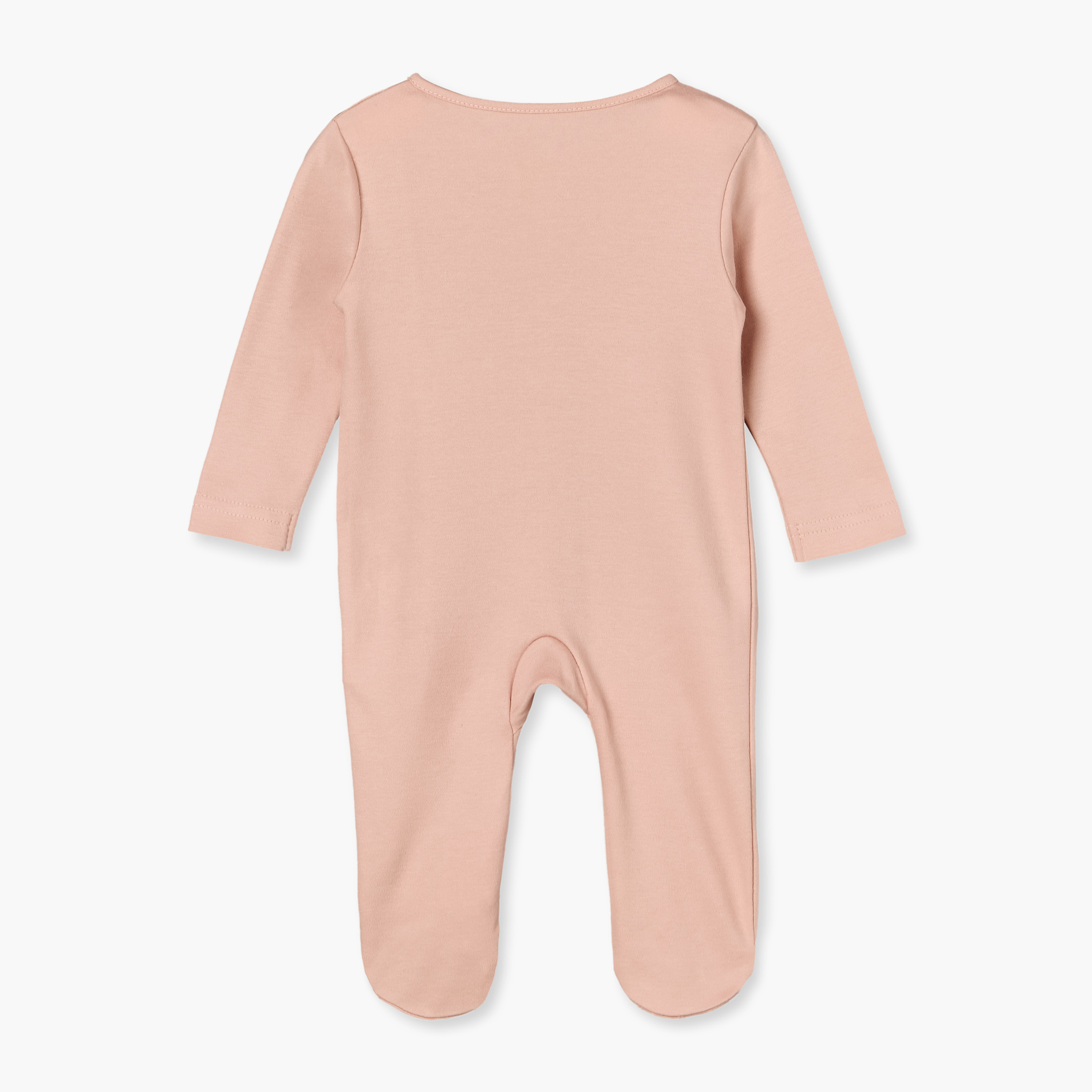 بدلة نوم قطن بياقة ضيقة وأكمام طويلة وسحاب إغلاق من جونيورز - عبوة من 3 قطع-baby-girls-clothing-nightwear-sleepsuits-image-5