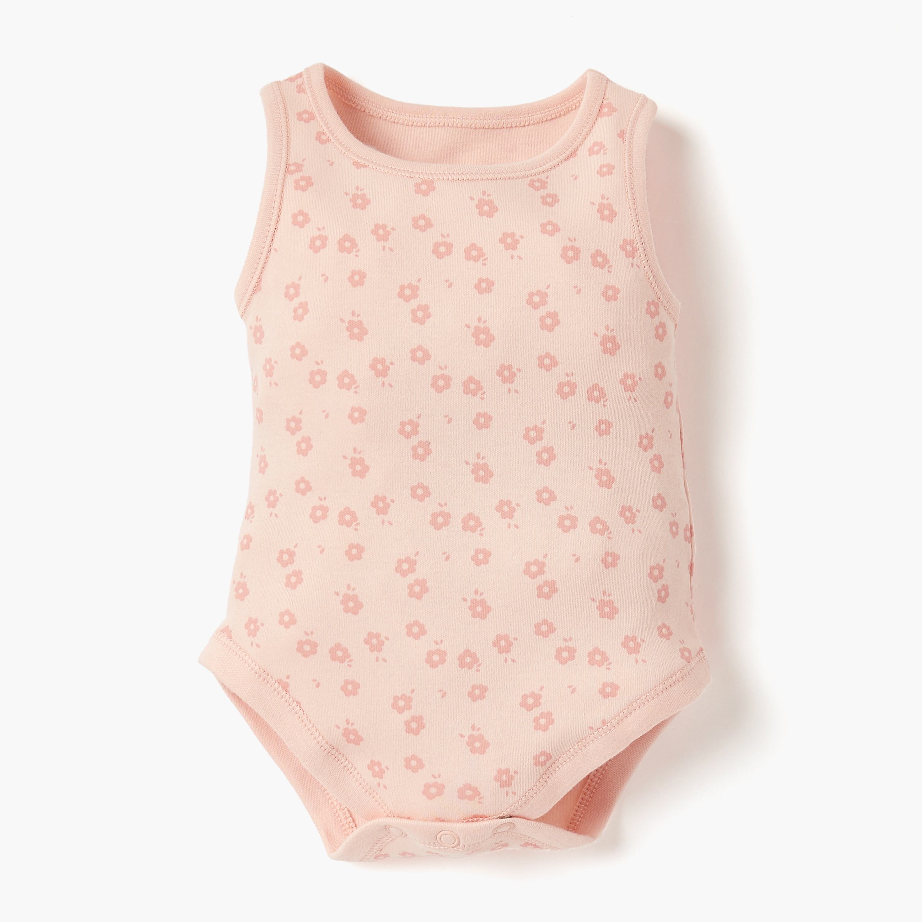 Juniors Printed Sleeveless Bodysuit - Set of 4-baby-girls-clothing-bodysuits-image-4