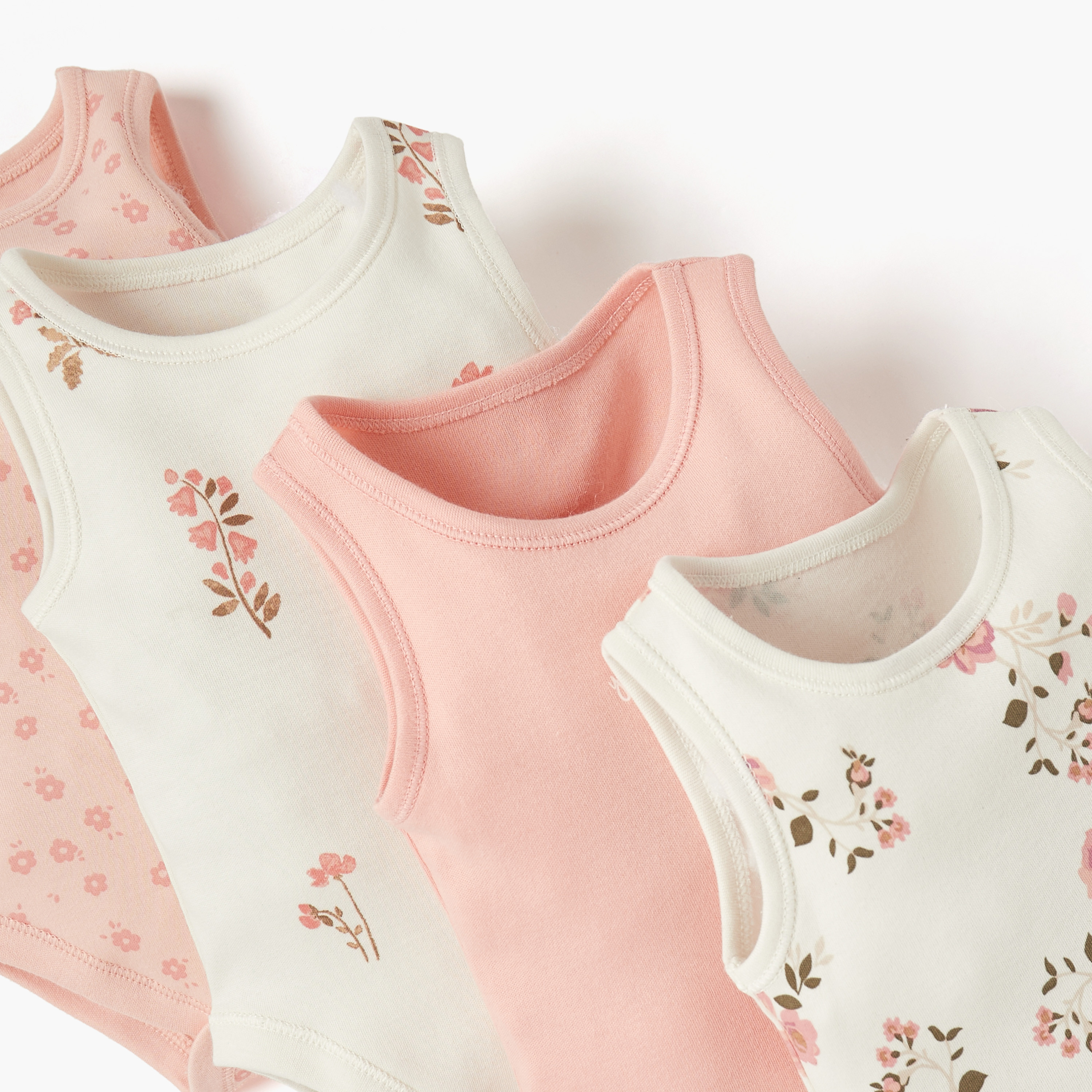 Juniors Printed Sleeveless Bodysuit - Set of 4-baby-girls-clothing-bodysuits-image-6