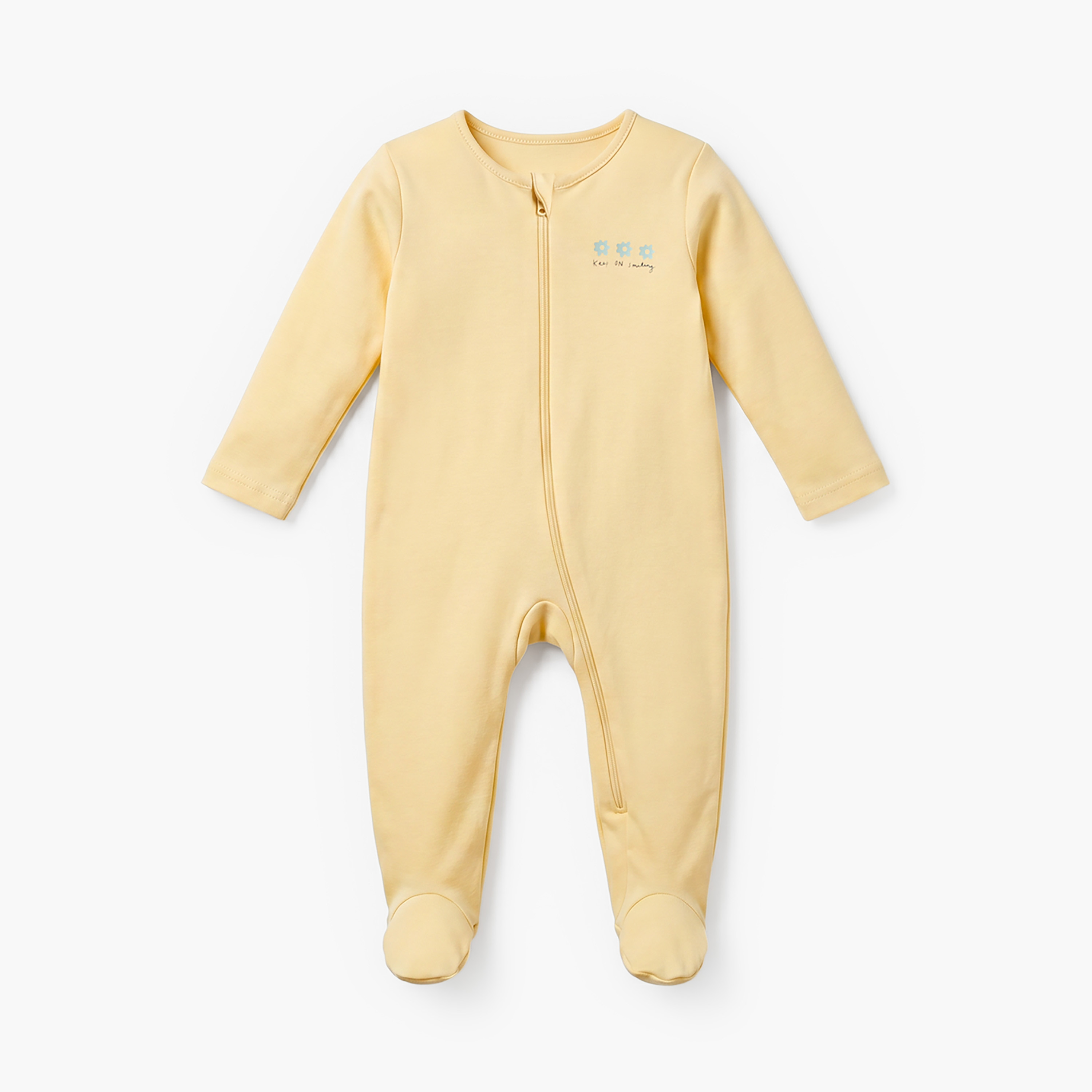 Pack of 5 Juniors Cotton Crew Neck Long Sleeve Sleepsuit with Zip Closure-baby-girls-clothing-nightwear-sleepsuits-image-4