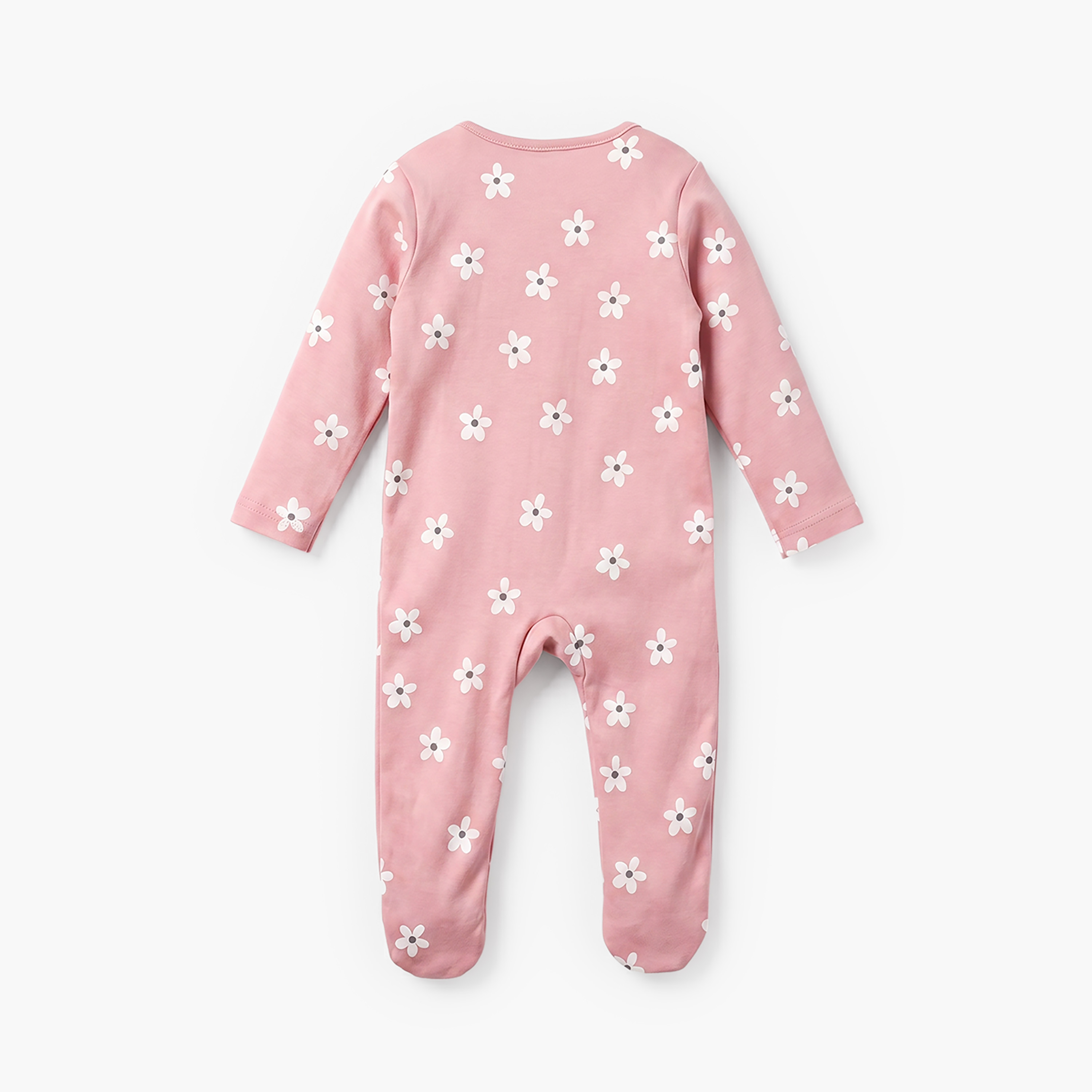 Pack of 5 Juniors Cotton Crew Neck Long Sleeve Sleepsuit with Zip Closure-baby-girls-clothing-nightwear-sleepsuits-image-8