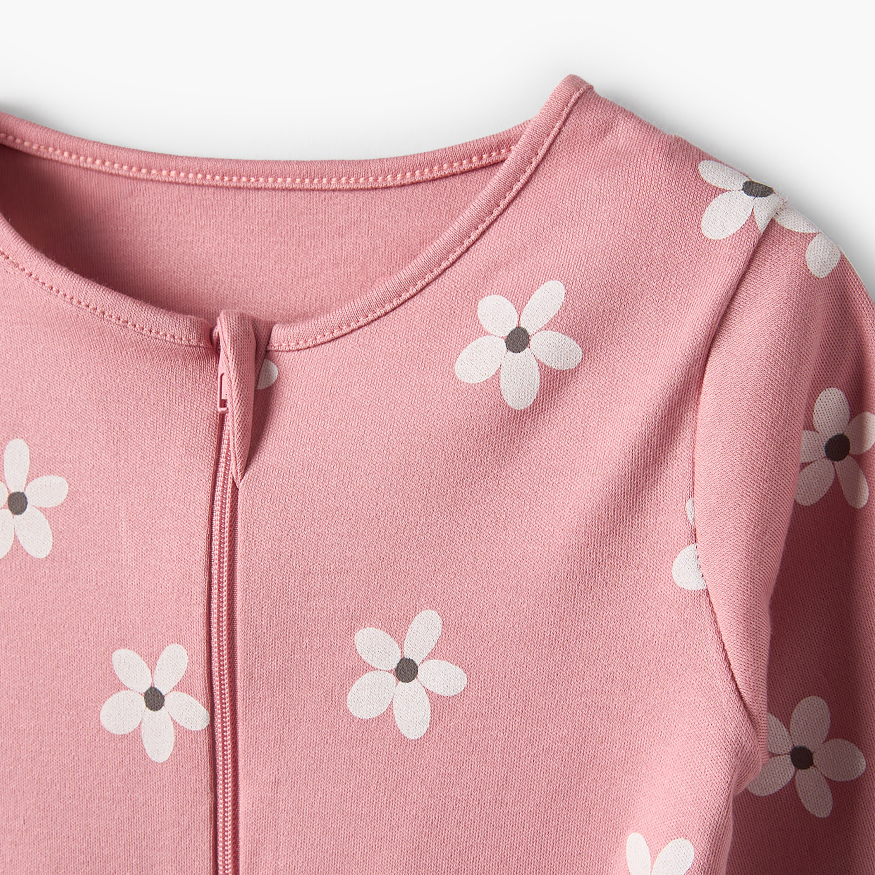 Pack of 5 Juniors Cotton Crew Neck Long Sleeve Sleepsuit with Zip Closure-baby-girls-clothing-nightwear-sleepsuits-image-9