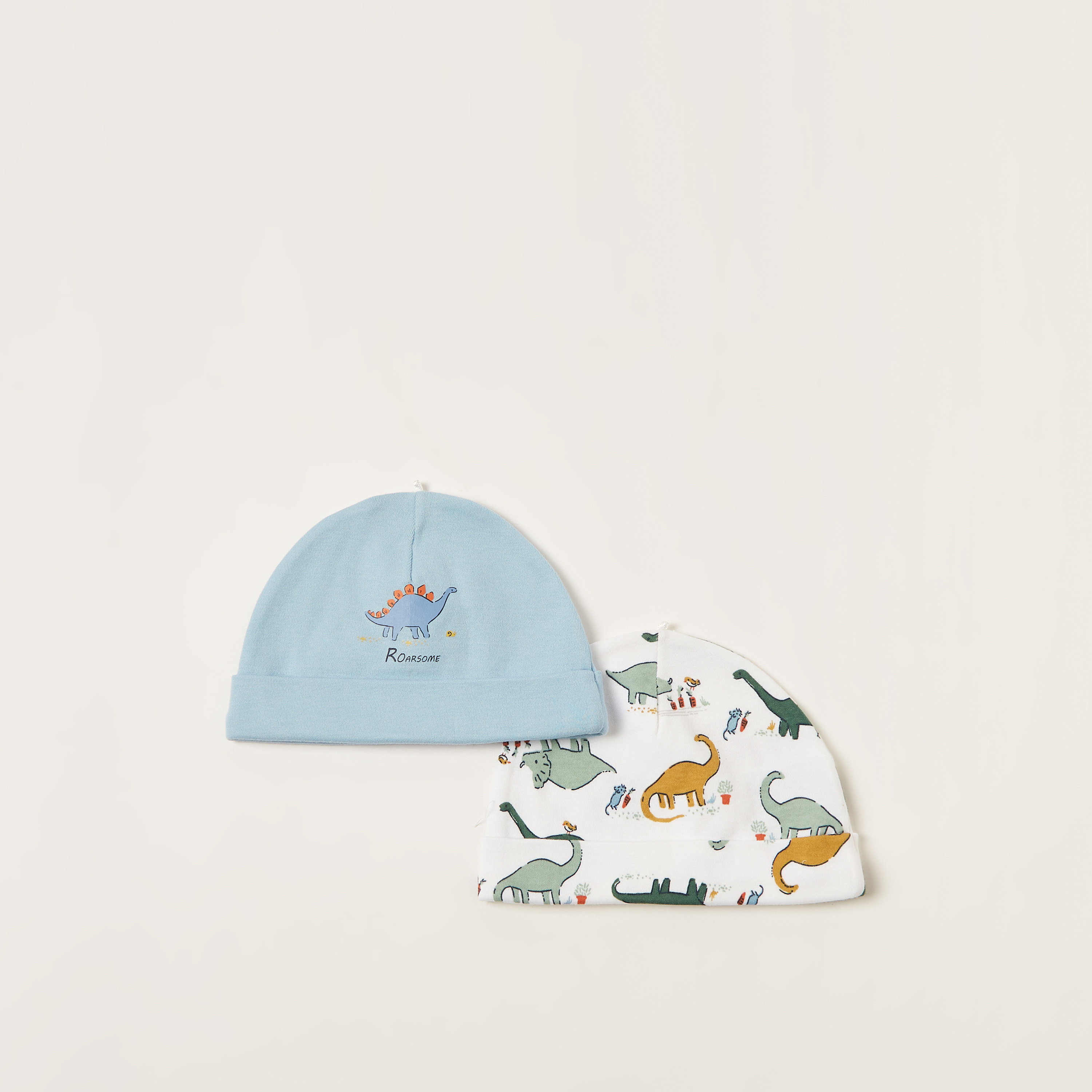 Juniors Dinosaur Print Cap - Set of 2-baby-boys-accessories-caps-image-1