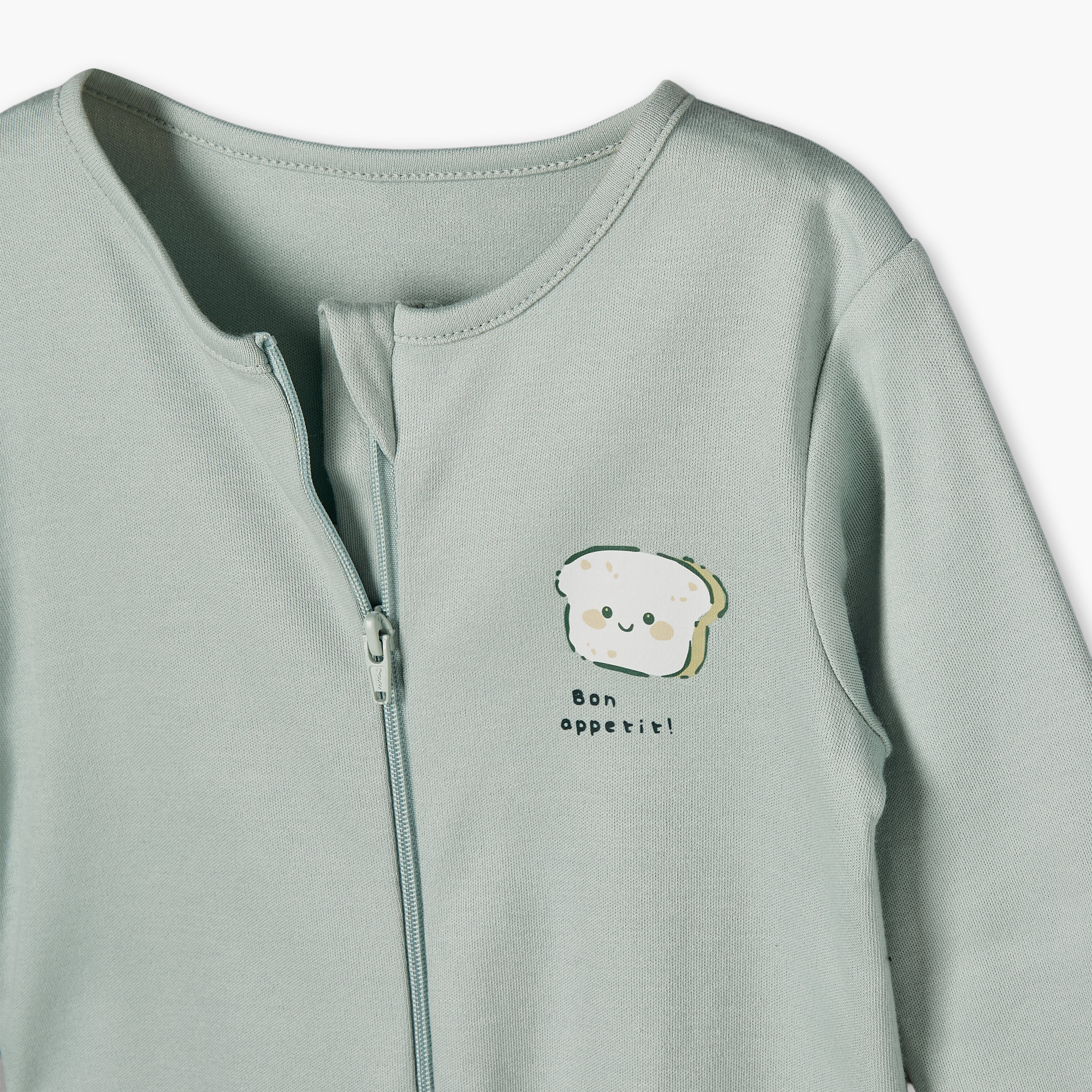 بدلة نوم قطن بياقة ضيقة وأكمام طويلة وسحّاب إغلاق من جونيورز - عبوة من 3 قطع-baby-girls-clothing-nightwear-sleepsuits-image-6