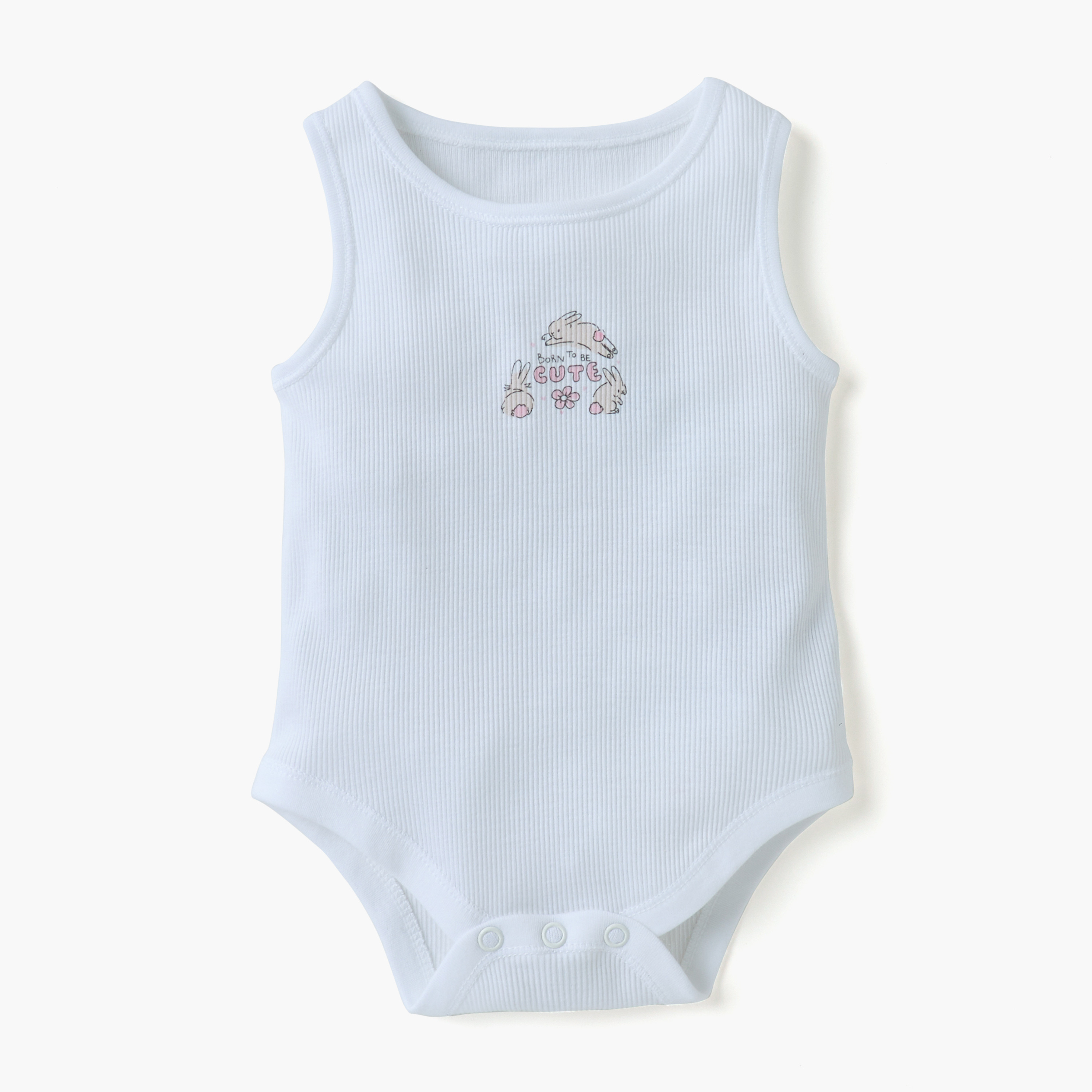 Juniors Ribbed Sleeveless Bodysuit with Button Closure - Set of 7-baby-girls-clothing-bodysuits-image-4