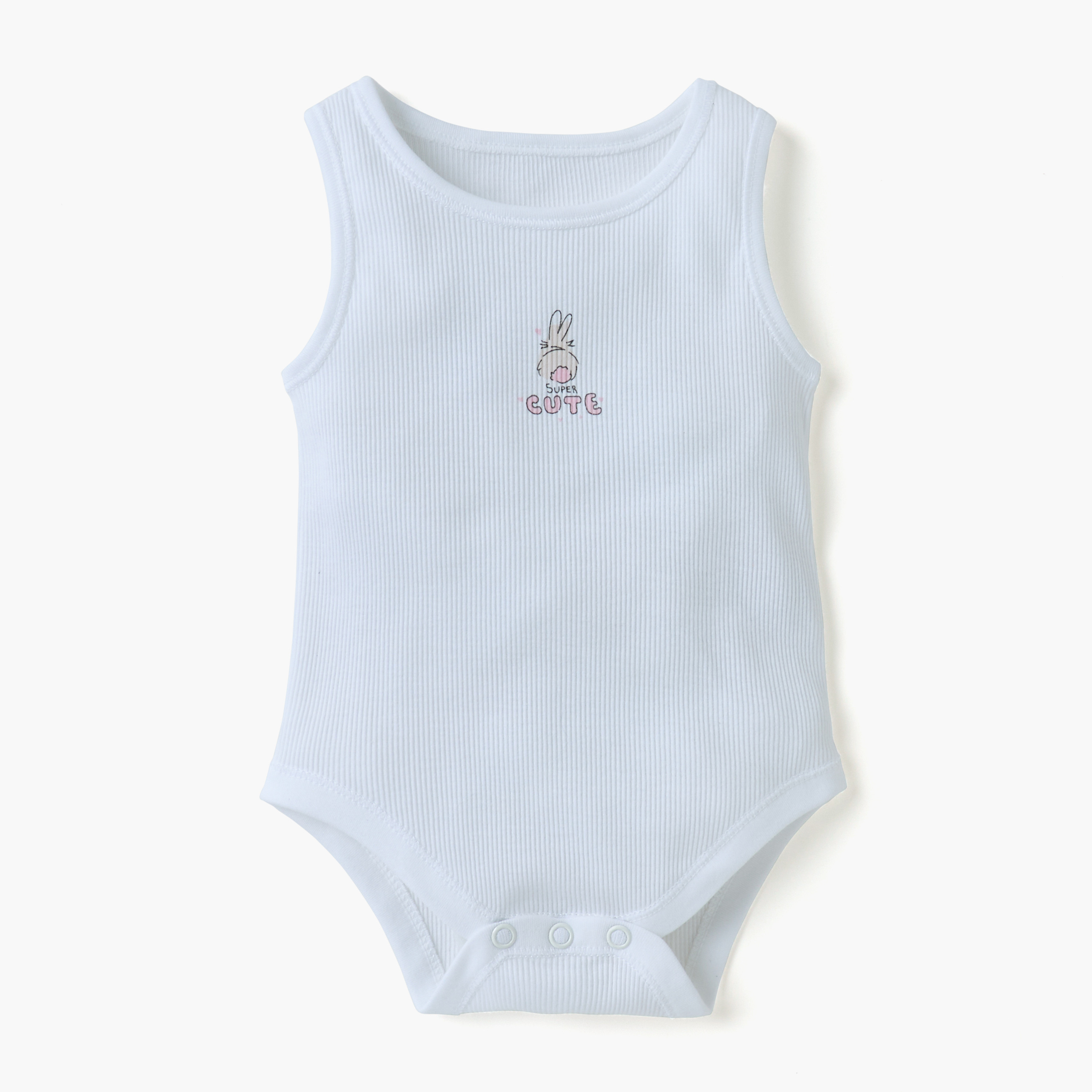 Juniors Ribbed Sleeveless Bodysuit with Button Closure - Set of 7-baby-girls-clothing-bodysuits-image-5