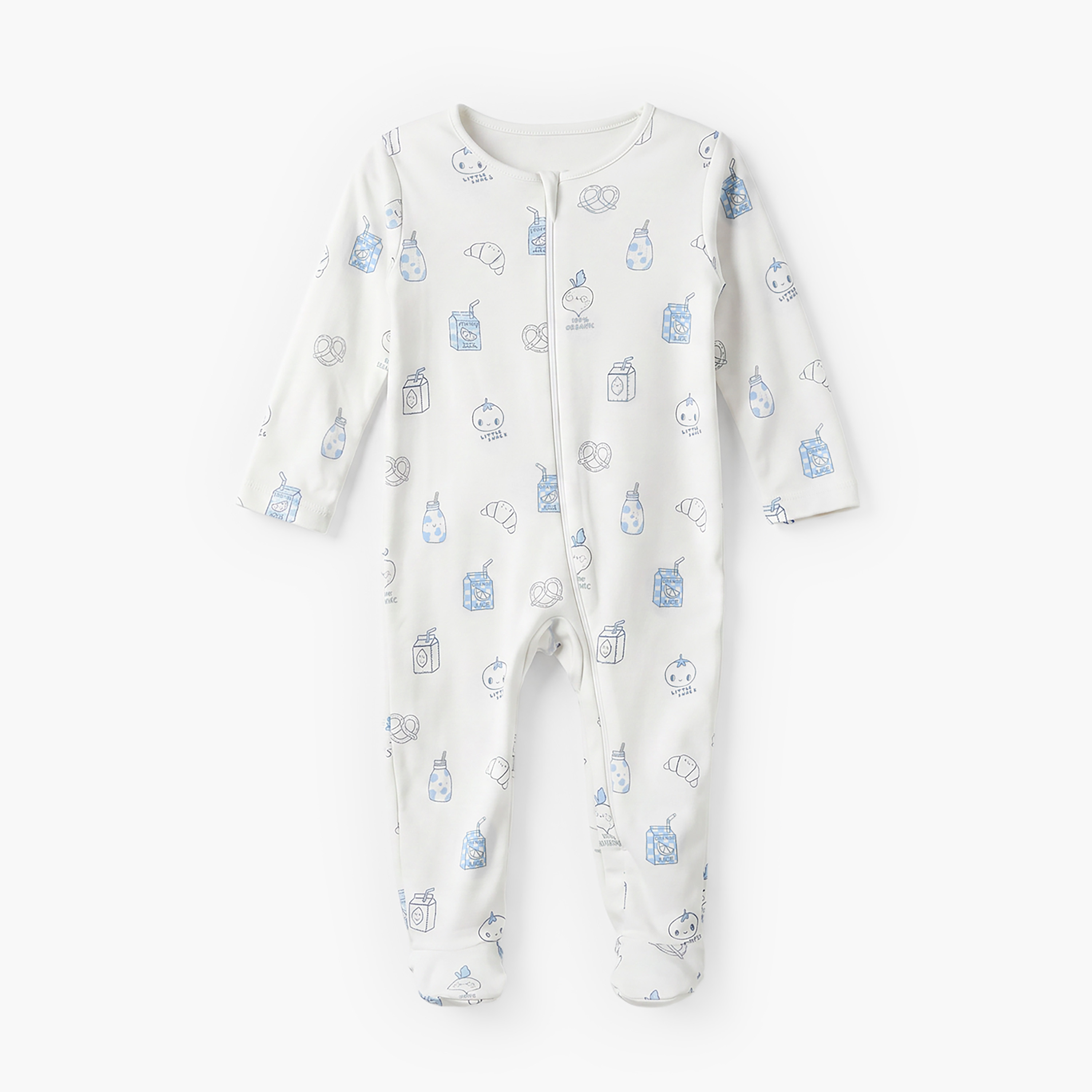 Pack of 5 Juniors Cotton Crew Neck Long Sleeve Sleepsuit with Zip Closure-baby-boys-clothing-nightwear-sleepsuits-image-4