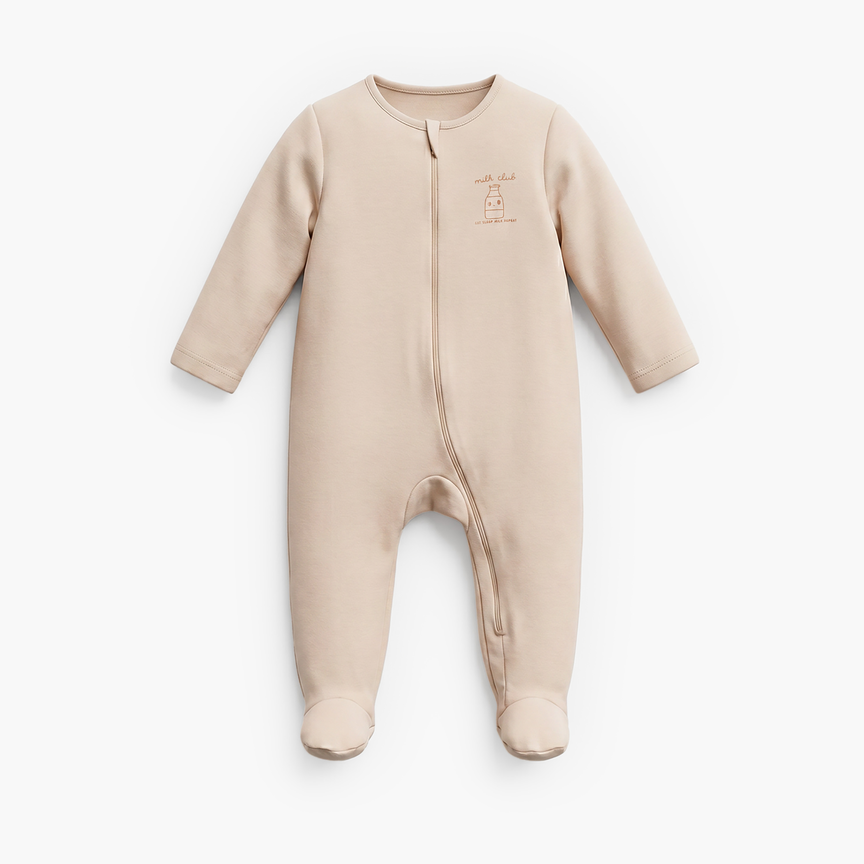 Pack of 5 Juniors Cotton Crew Neck Long Sleeve Sleepsuit with Zip Closure-baby-boys-clothing-nightwear-sleepsuits-image-5