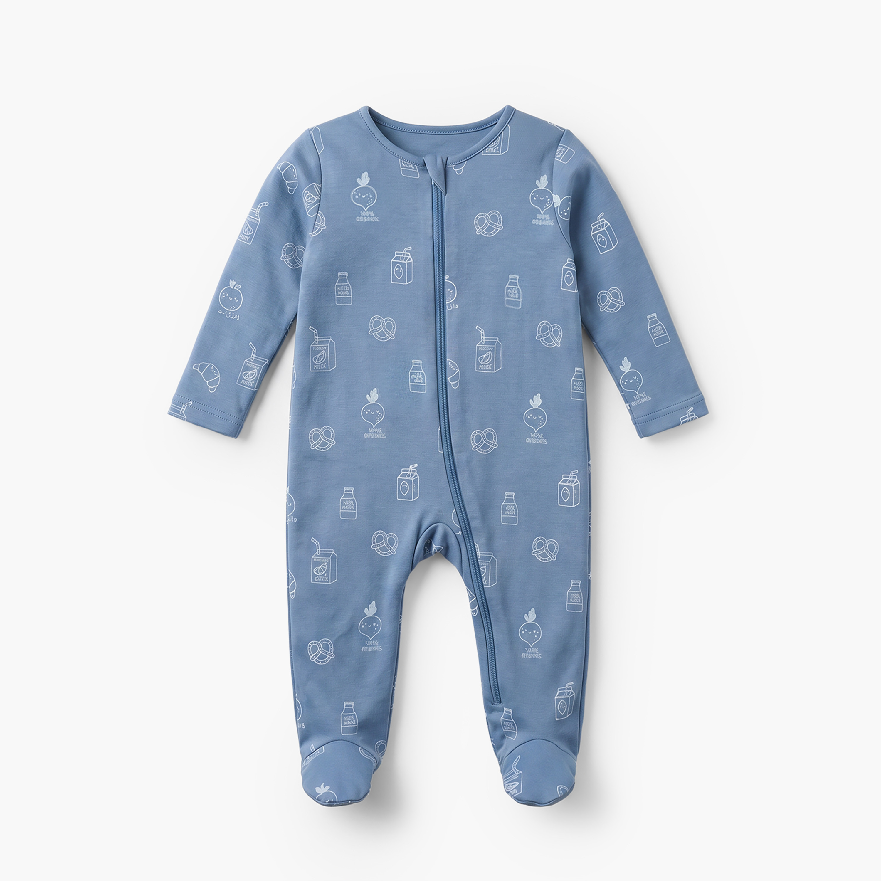 Pack of 5 Juniors Cotton Crew Neck Long Sleeve Sleepsuit with Zip Closure-baby-boys-clothing-nightwear-sleepsuits-image-6