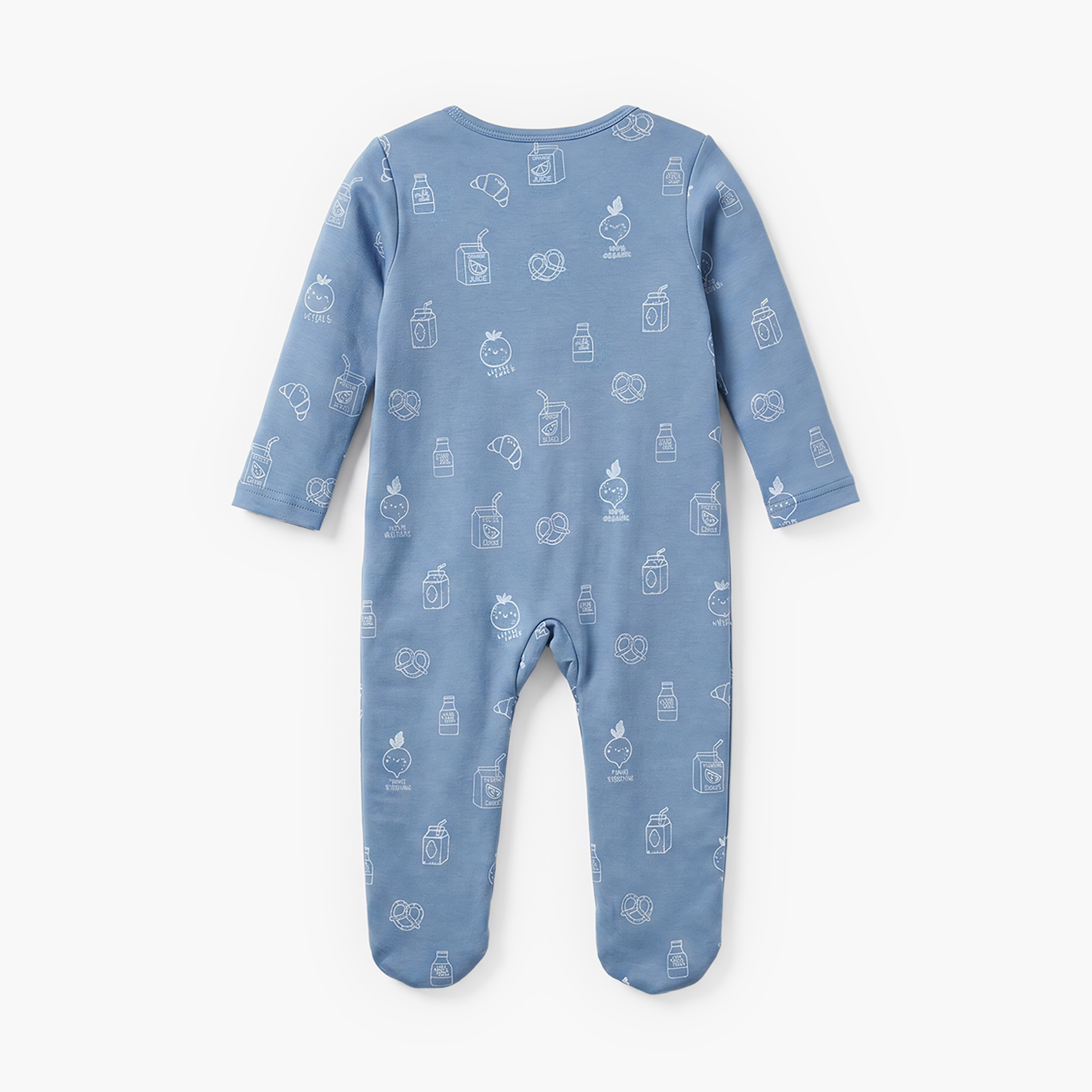 Pack of 5 Juniors Cotton Crew Neck Long Sleeve Sleepsuit with Zip Closure-baby-boys-clothing-nightwear-sleepsuits-image-7