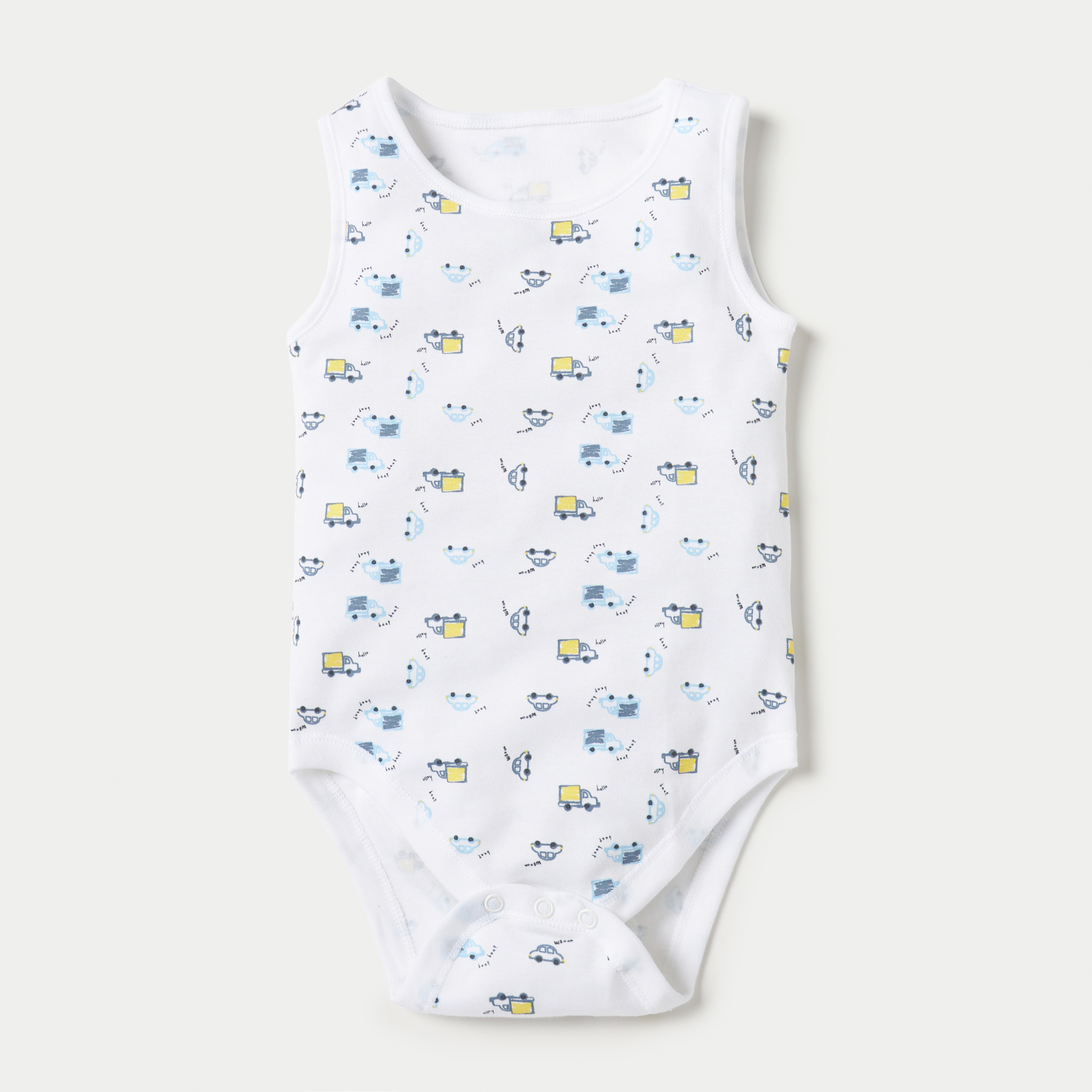 Juniors Printed Sleeveless Bodysuit - Set of 7-baby-boys-clothing-bodysuits-image-2