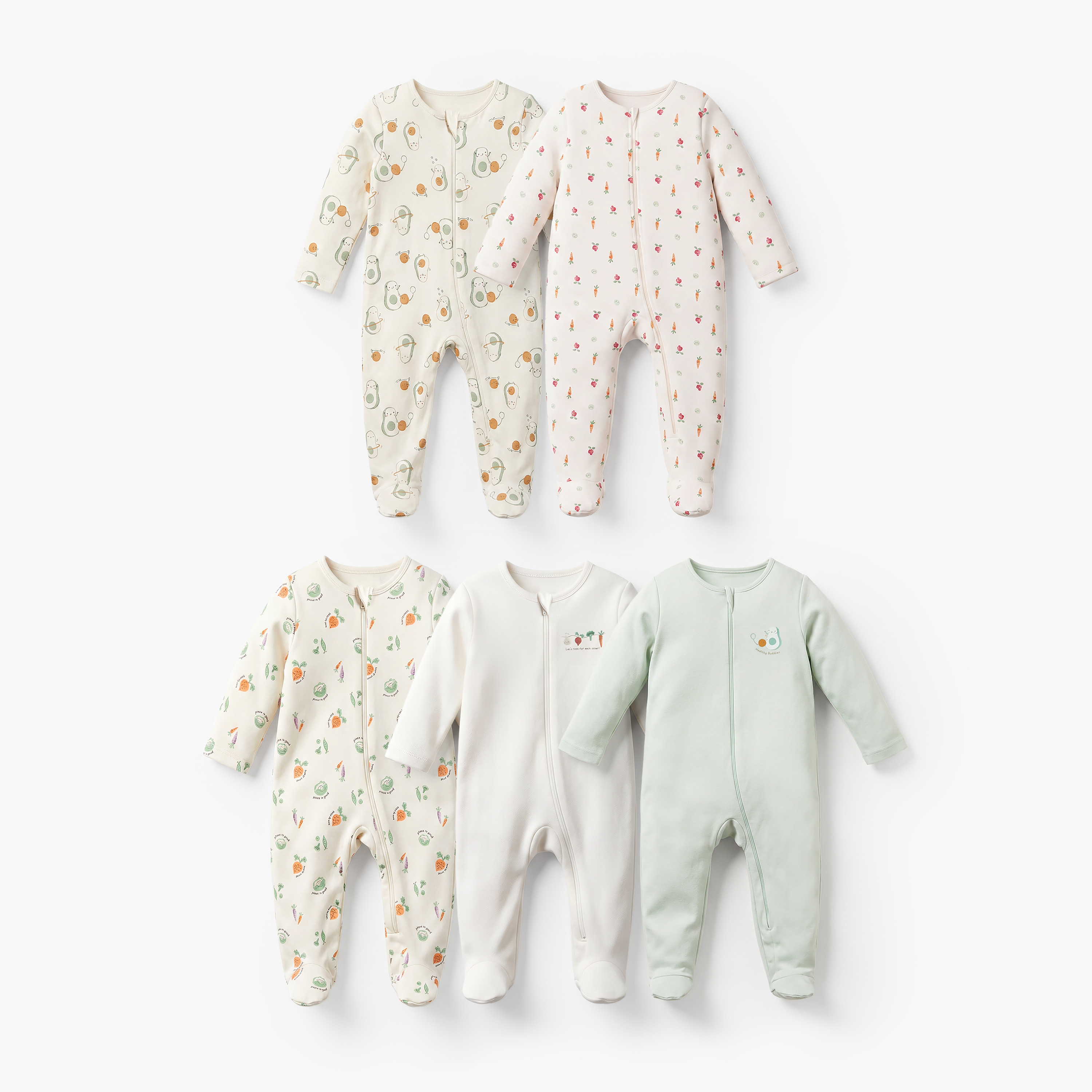 Pack of 5 Juniors Cotton Round Neck Long Sleeves Sleepsuit with Assorted Print-baby-boys-clothing-nightwear-sleepsuits-image-1