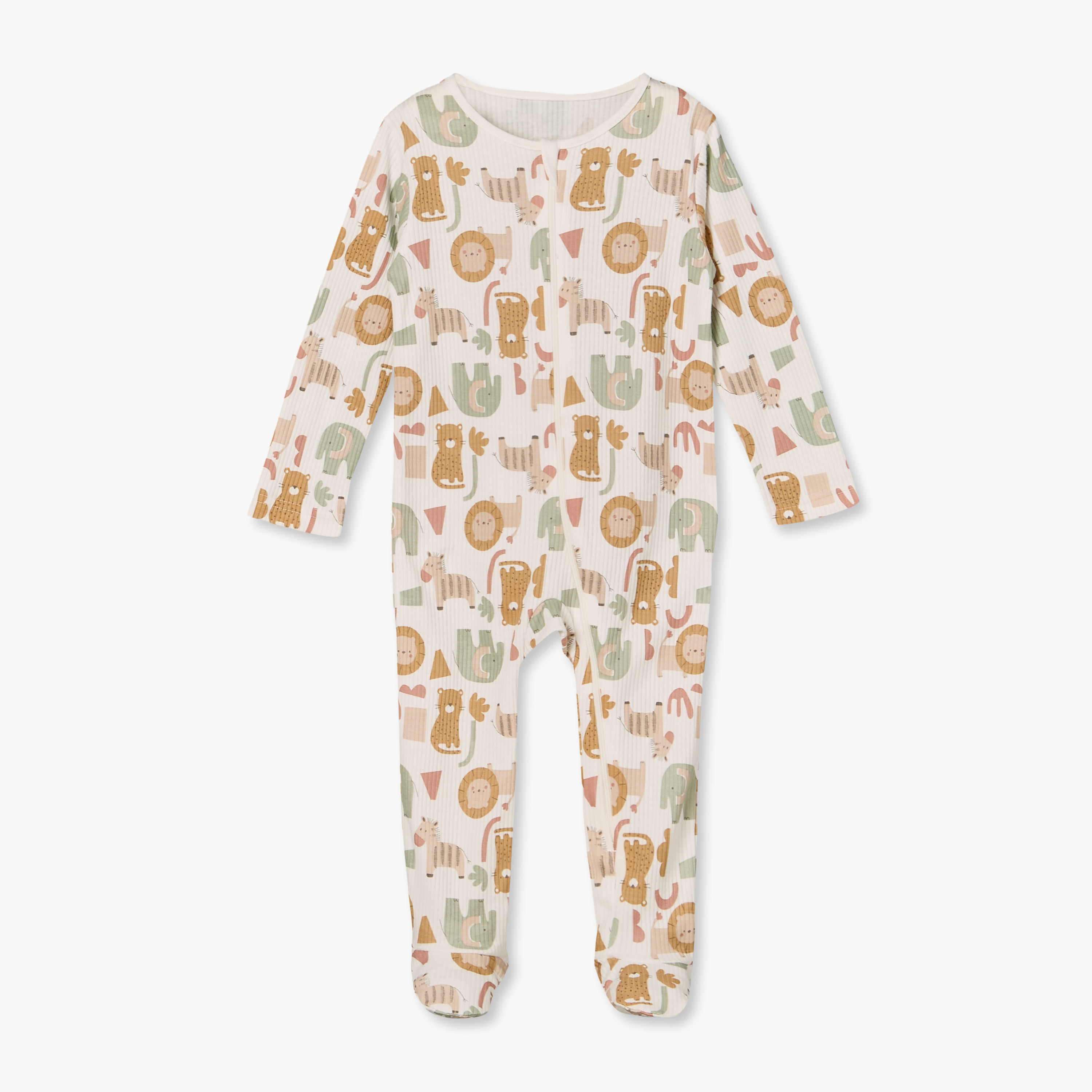 بدلة نوم قطن بياقة ضيقة وأكمام طويلة وطبعات من جونيورز - عبوة من 3 قطع-baby-boys-clothing-nightwear-sleepsuits-image-3