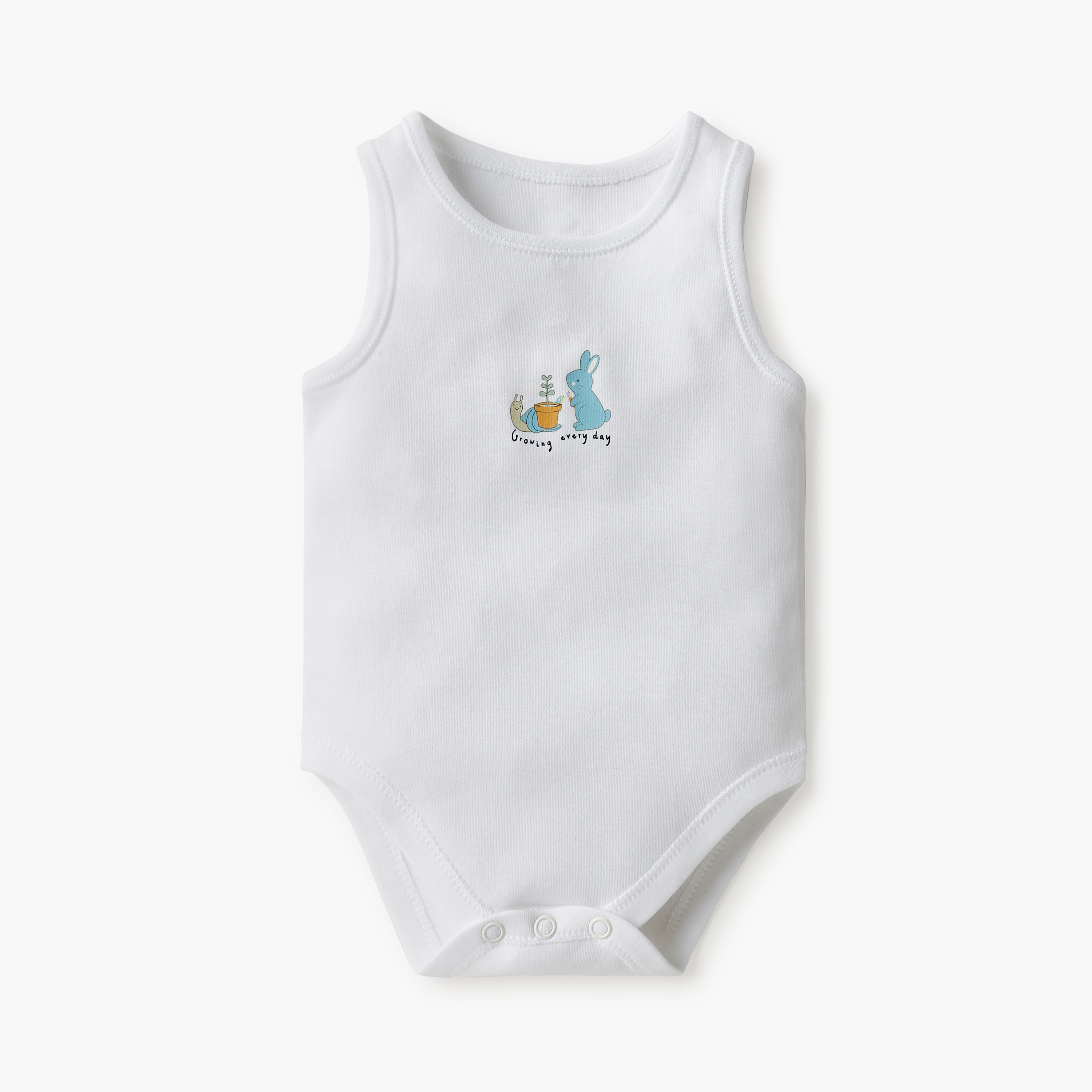 Juniors Printed Sleeveless Bodysuit with Button Closure - Set of 7-baby-boys-clothing-bodysuits-image-2