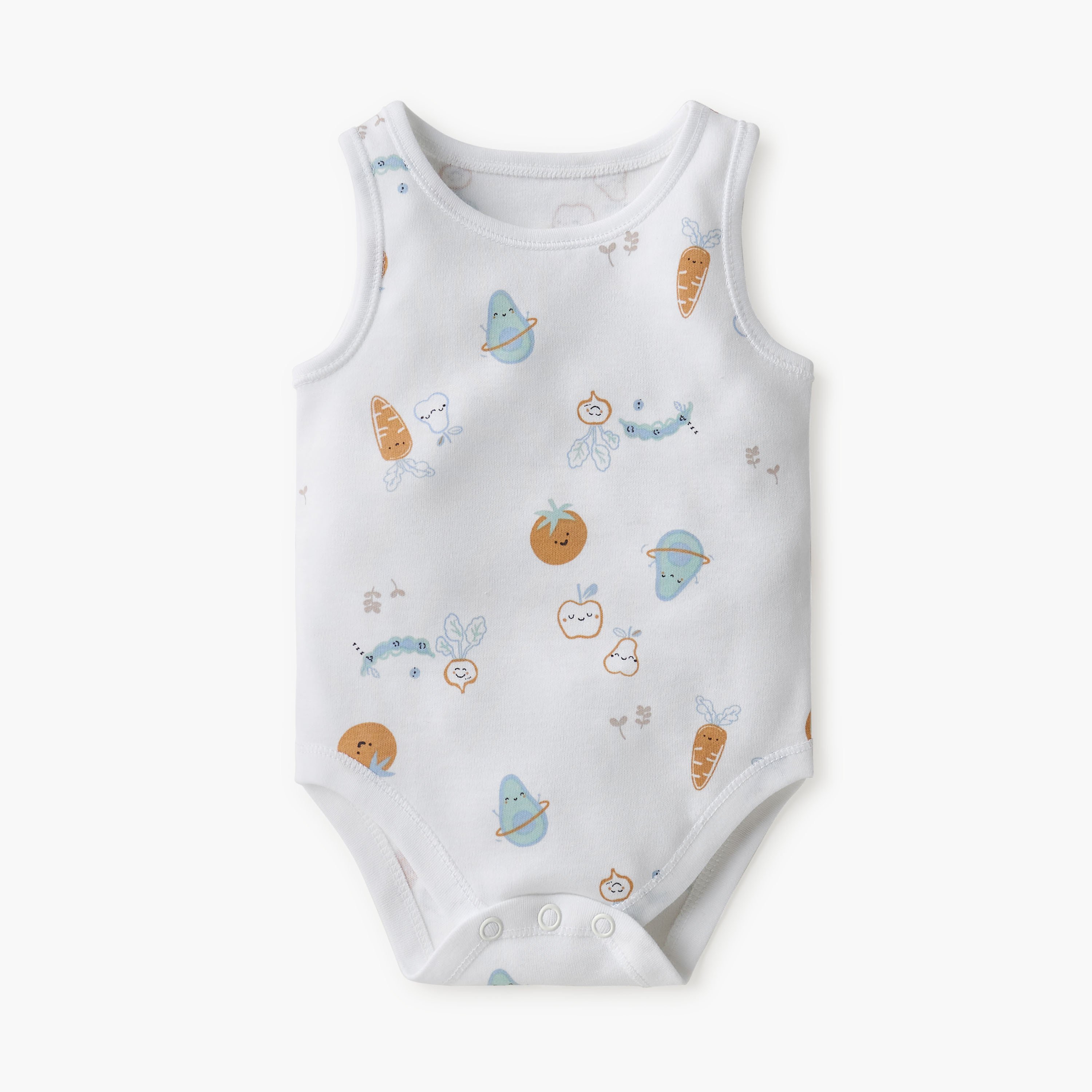 Juniors Printed Sleeveless Bodysuit with Button Closure - Set of 7-baby-boys-clothing-bodysuits-image-4
