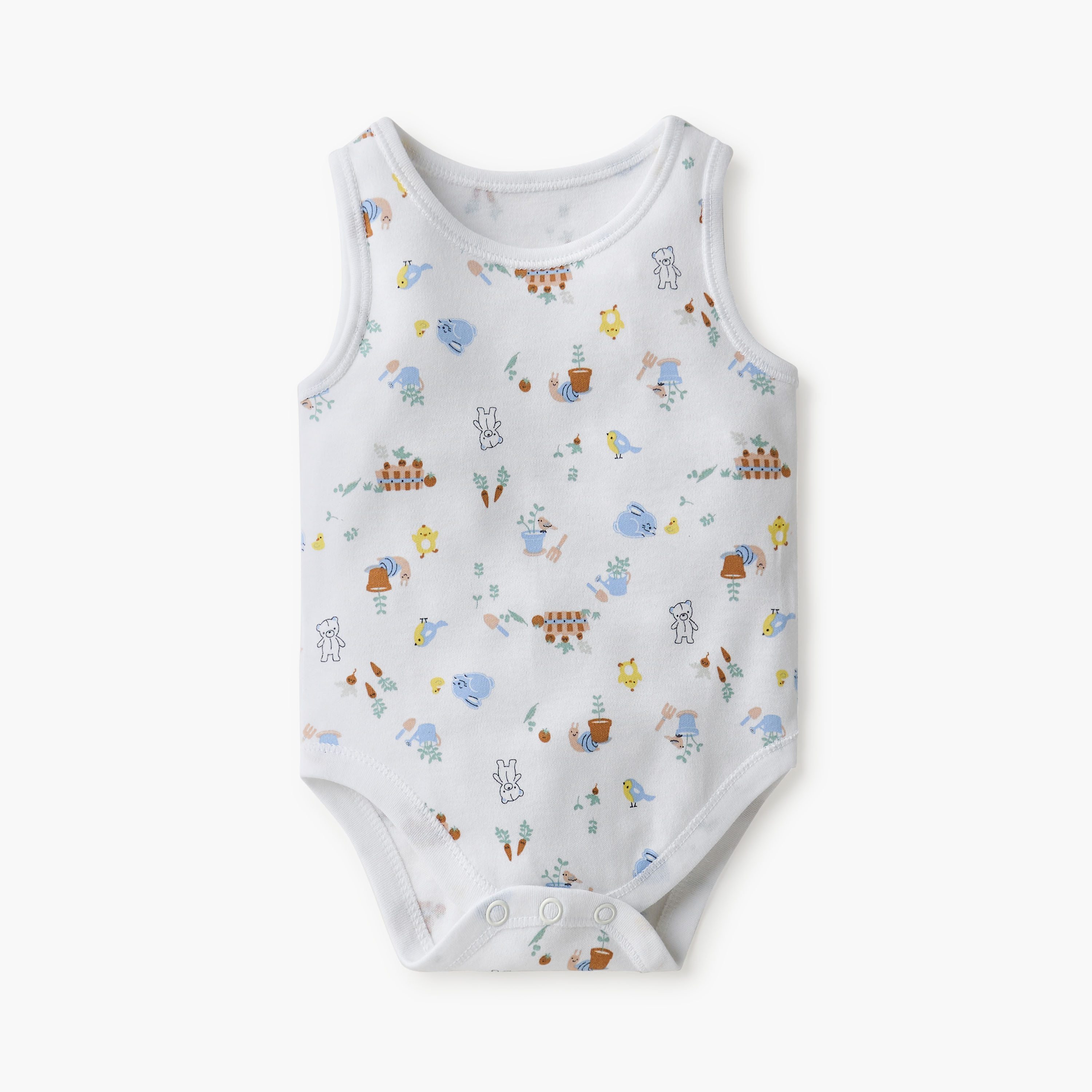 Juniors Printed Sleeveless Bodysuit with Button Closure - Set of 7-baby-boys-clothing-bodysuits-image-5