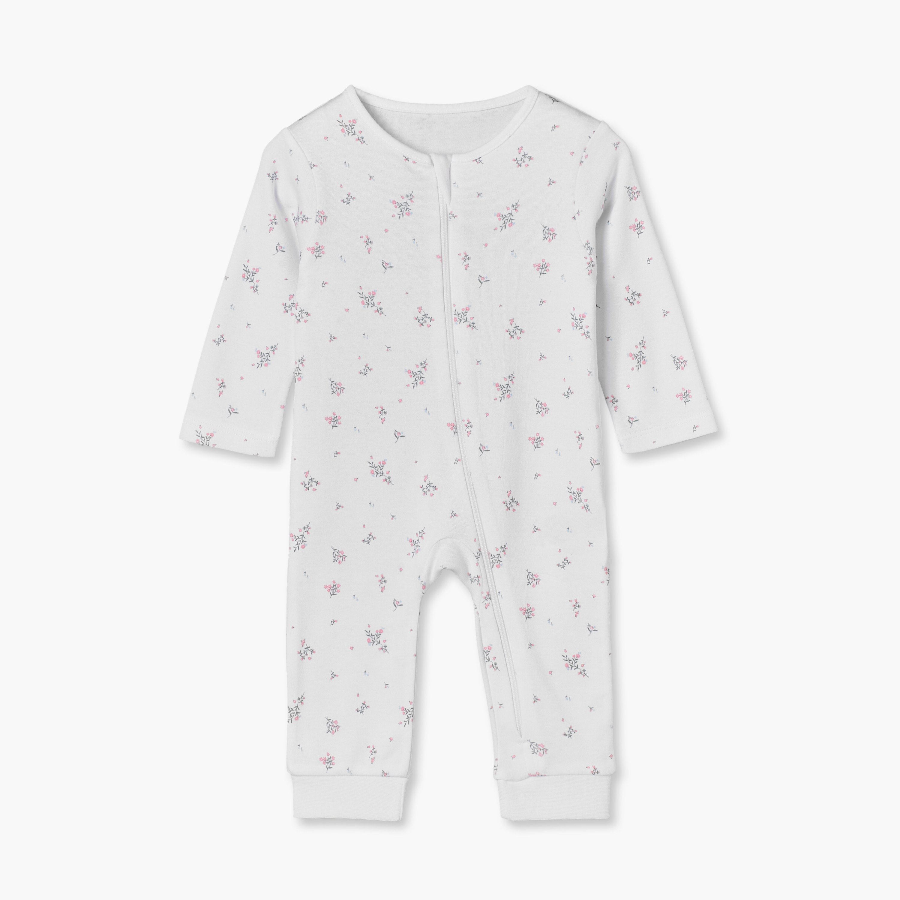 بدلات نوم قطن بطبعات أزهار وأكمام طويلة وياقة ضيقة من جونيورز - عبوة 5 قطع-baby-girls-clothing-nightwear-sleepsuits-image-3