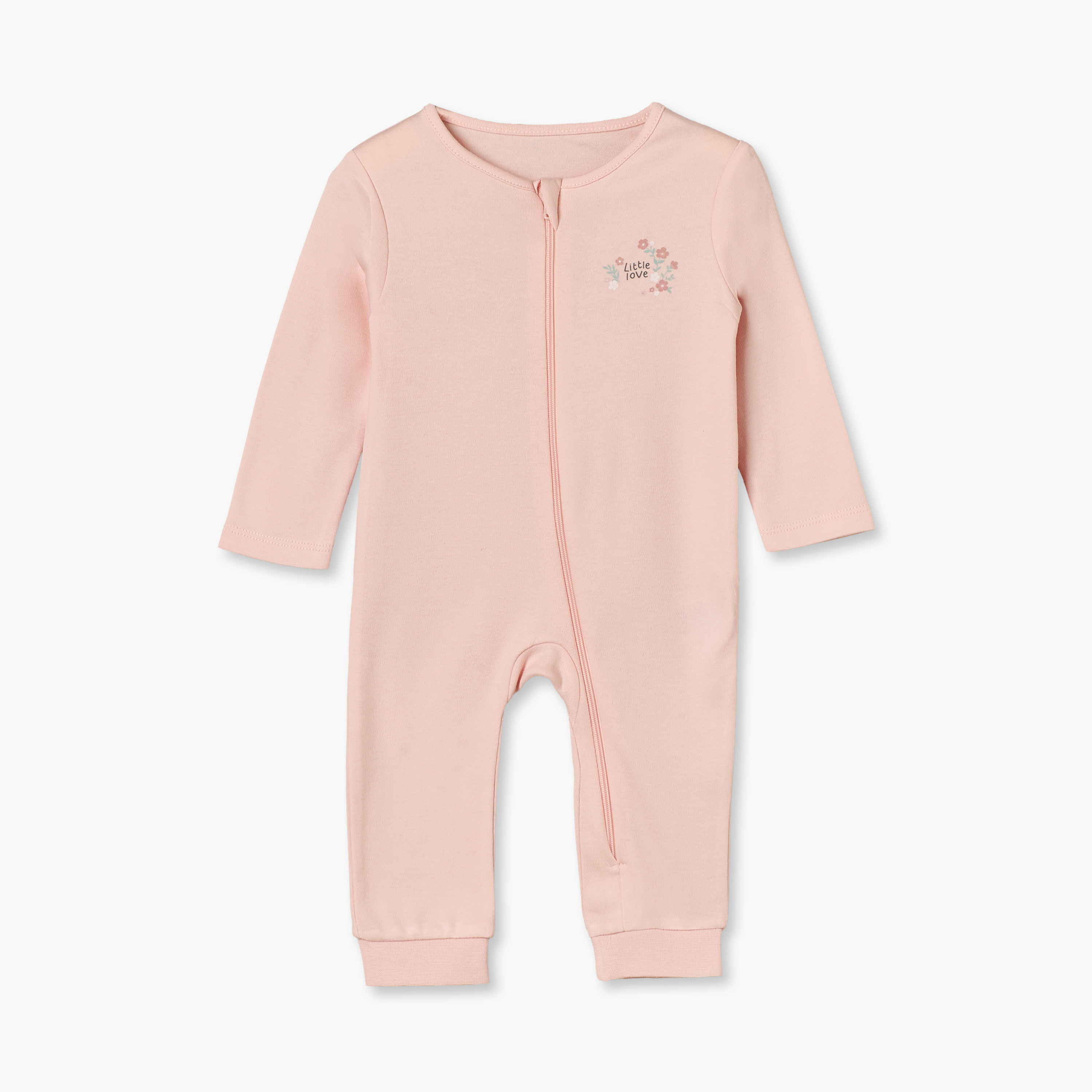 بدلات نوم قطن بطبعات أزهار وأكمام طويلة وياقة ضيقة من جونيورز - عبوة 5 قطع-baby-girls-clothing-nightwear-sleepsuits-image-4
