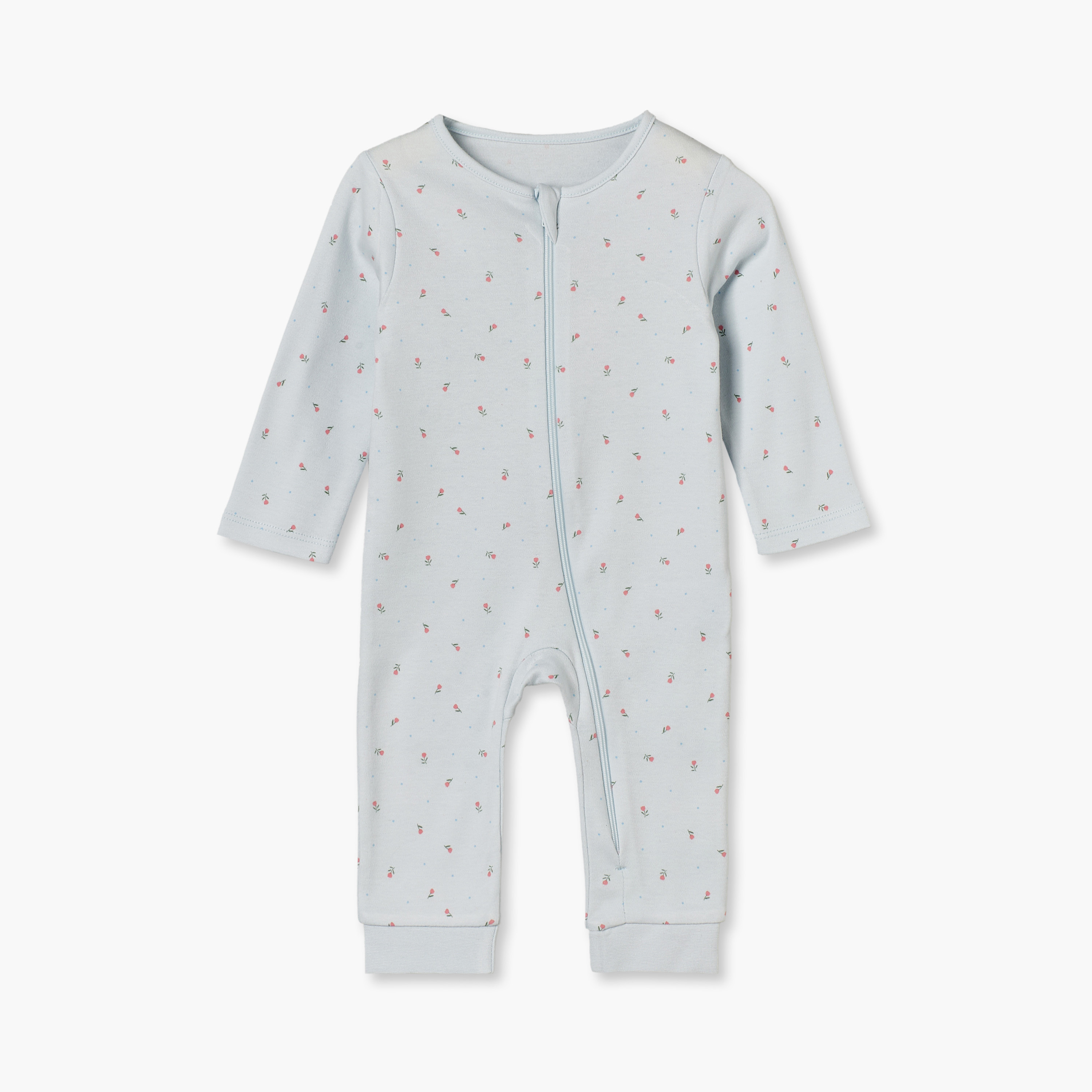 بدلات نوم قطن بطبعات أزهار وأكمام طويلة وياقة ضيقة من جونيورز - عبوة 5 قطع-baby-girls-clothing-nightwear-sleepsuits-image-6