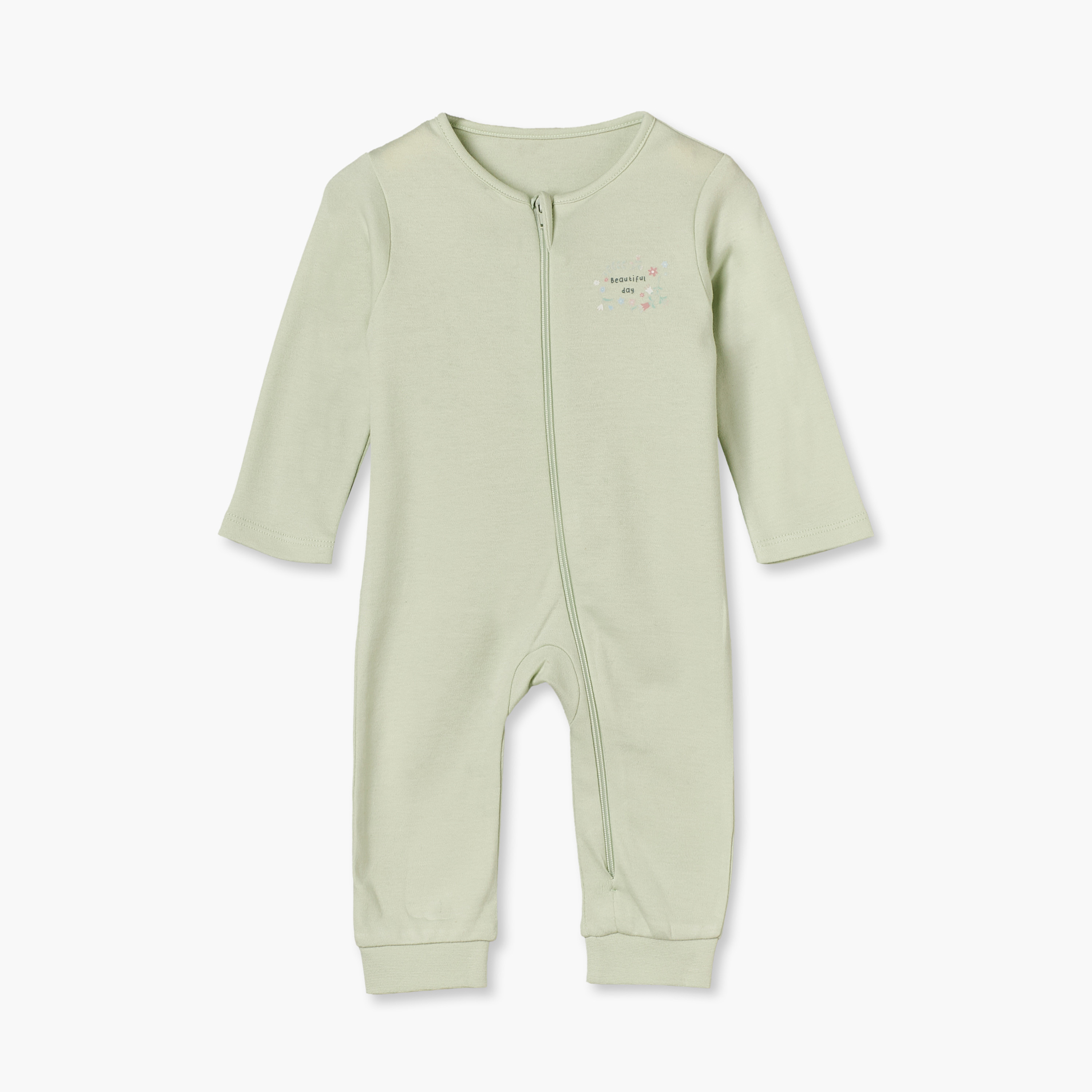 بدلات نوم قطن بطبعات أزهار وأكمام طويلة وياقة ضيقة من جونيورز - عبوة 5 قطع-baby-girls-clothing-nightwear-sleepsuits-image-7