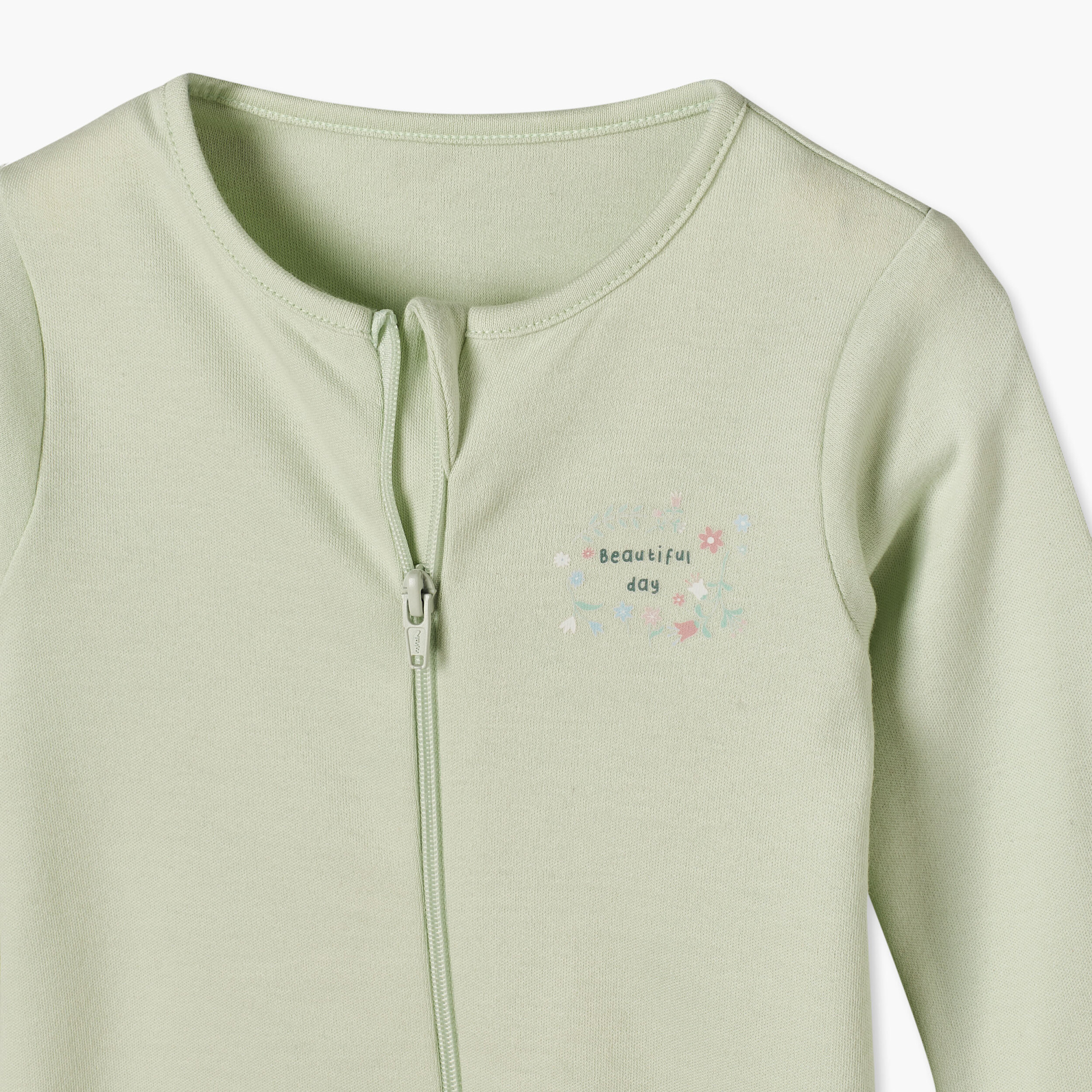 بدلات نوم قطن بطبعات أزهار وأكمام طويلة وياقة ضيقة من جونيورز - عبوة 5 قطع-baby-girls-clothing-nightwear-sleepsuits-image-9