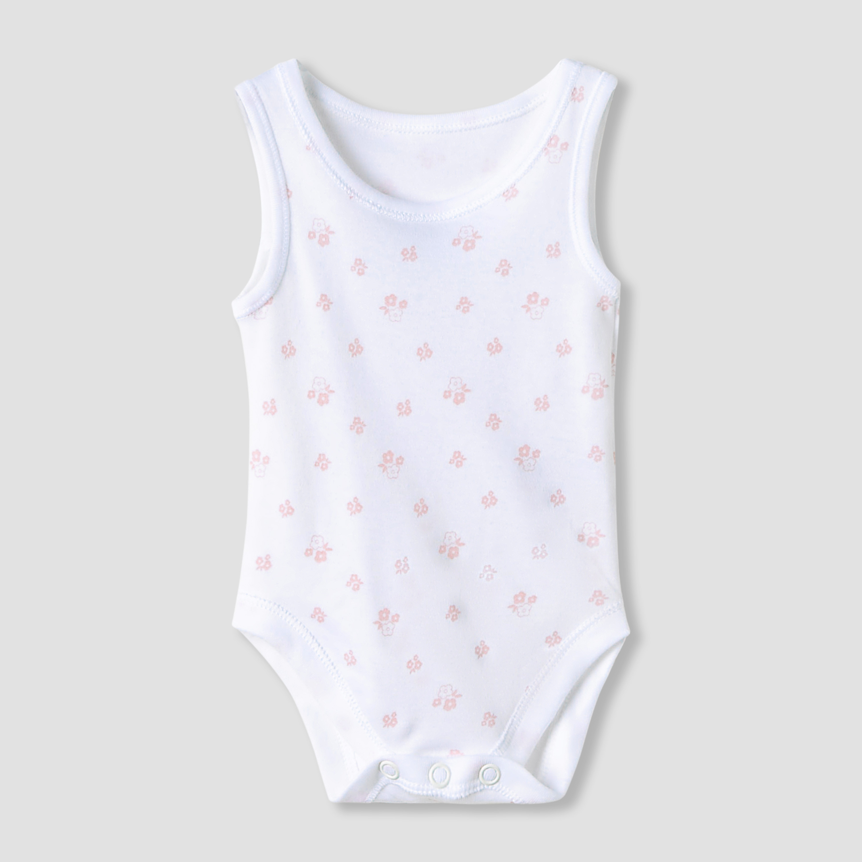 Juniors Floral Print Sleeveless Bodysuit with Snap Button Closure - Set of 7-baby-girls-clothing-bodysuits-image-2