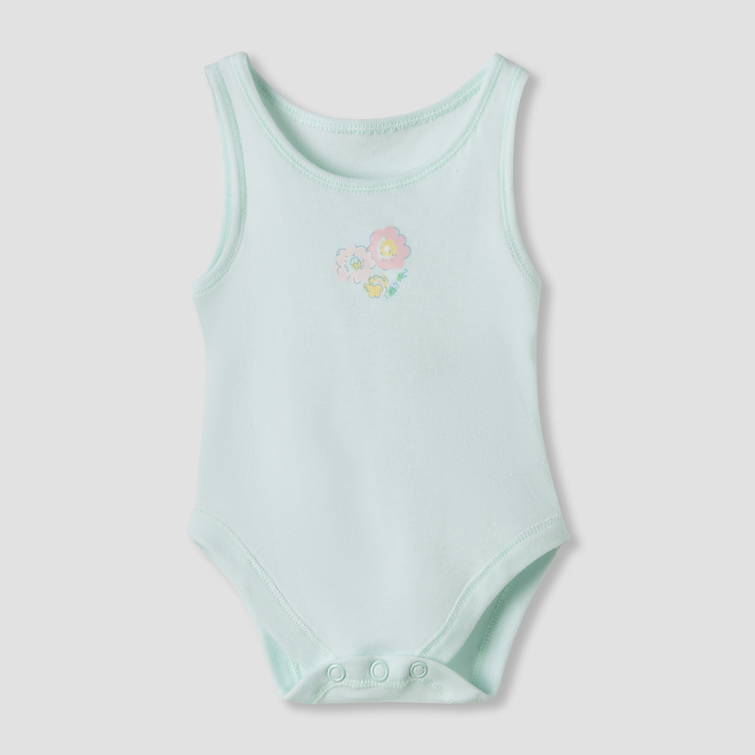 Juniors Floral Print Sleeveless Bodysuit with Snap Button Closure - Set of 7-baby-girls-clothing-bodysuits-image-5
