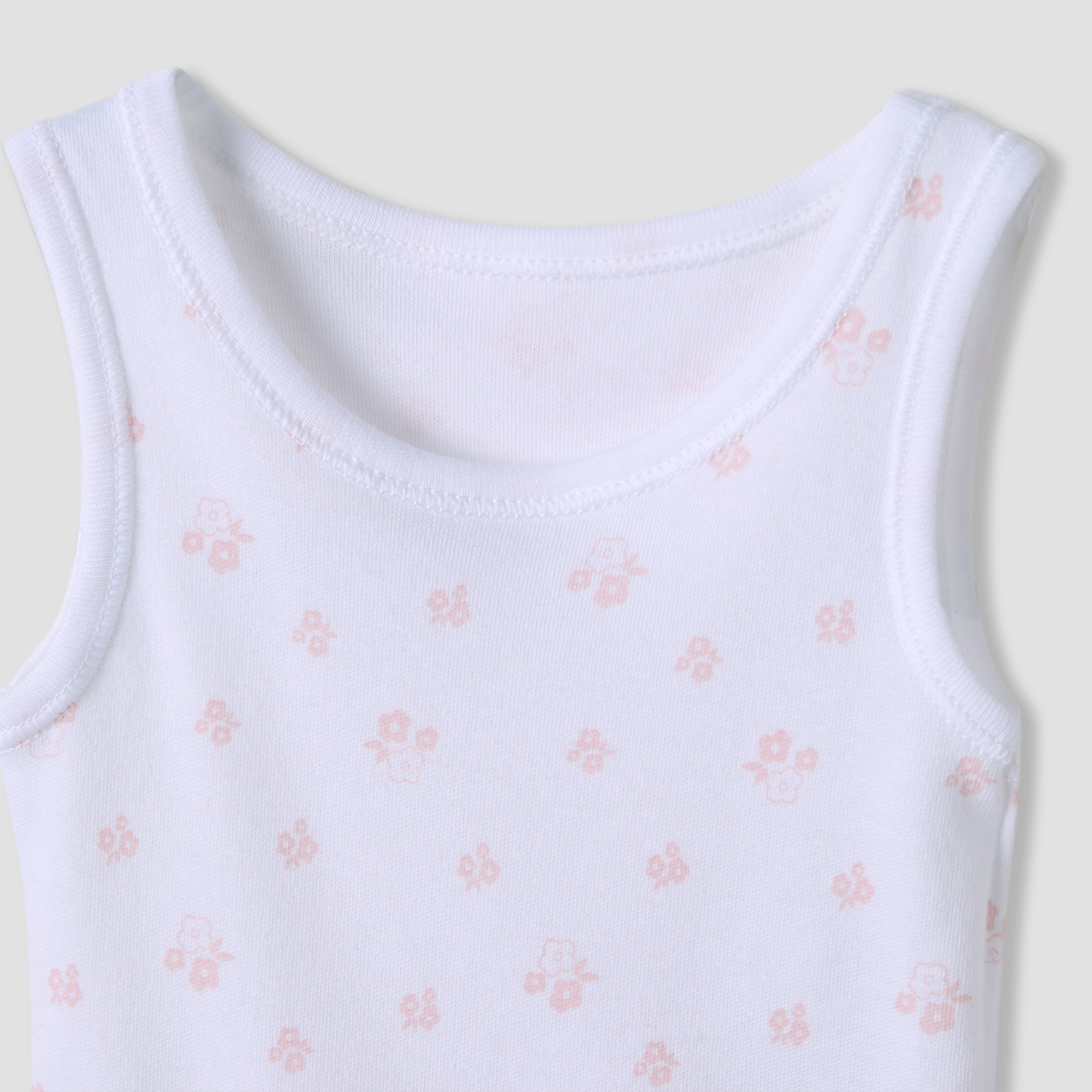 Juniors Floral Print Sleeveless Bodysuit with Snap Button Closure - Set of 7-baby-girls-clothing-bodysuits-image-7