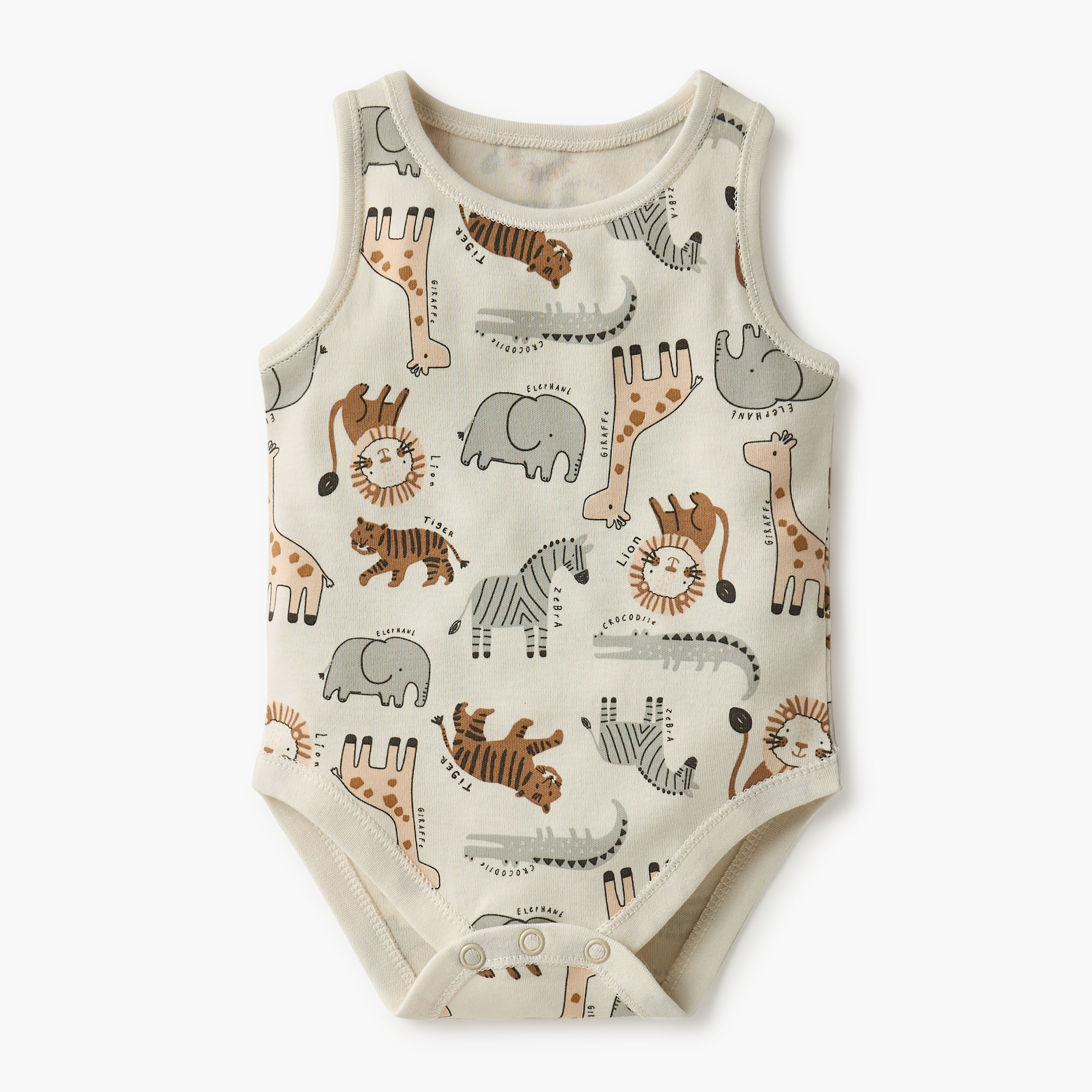 Juniors Animal Print Sleeveless Bodysuit with Button Closure - Set of 7-baby-boys-clothing-bodysuits-image-7