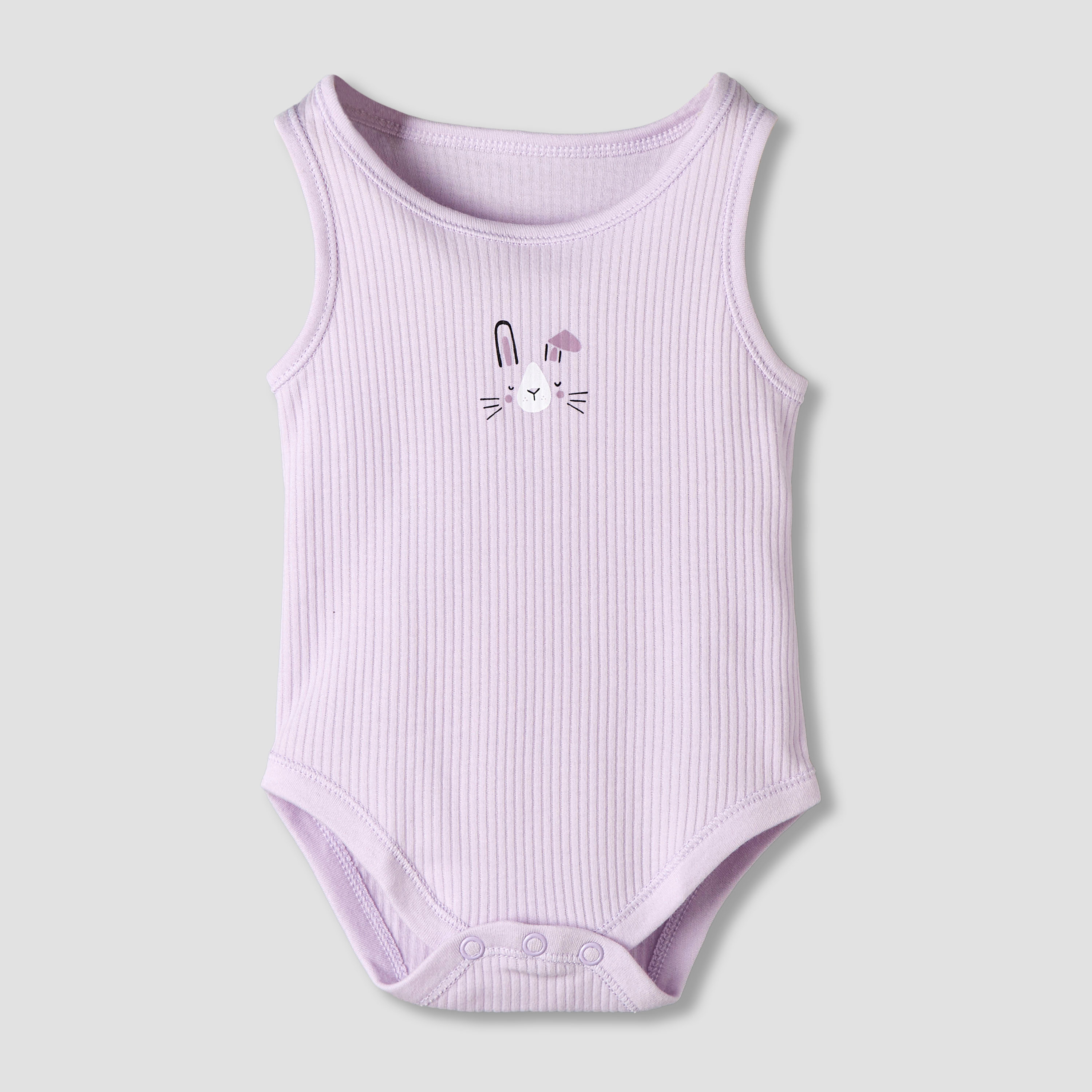 Pack of 5 Juniors Round Neck Sleeveless Bodysuit with Ribbed Design-baby-boys-clothing-bodysuits-image-3