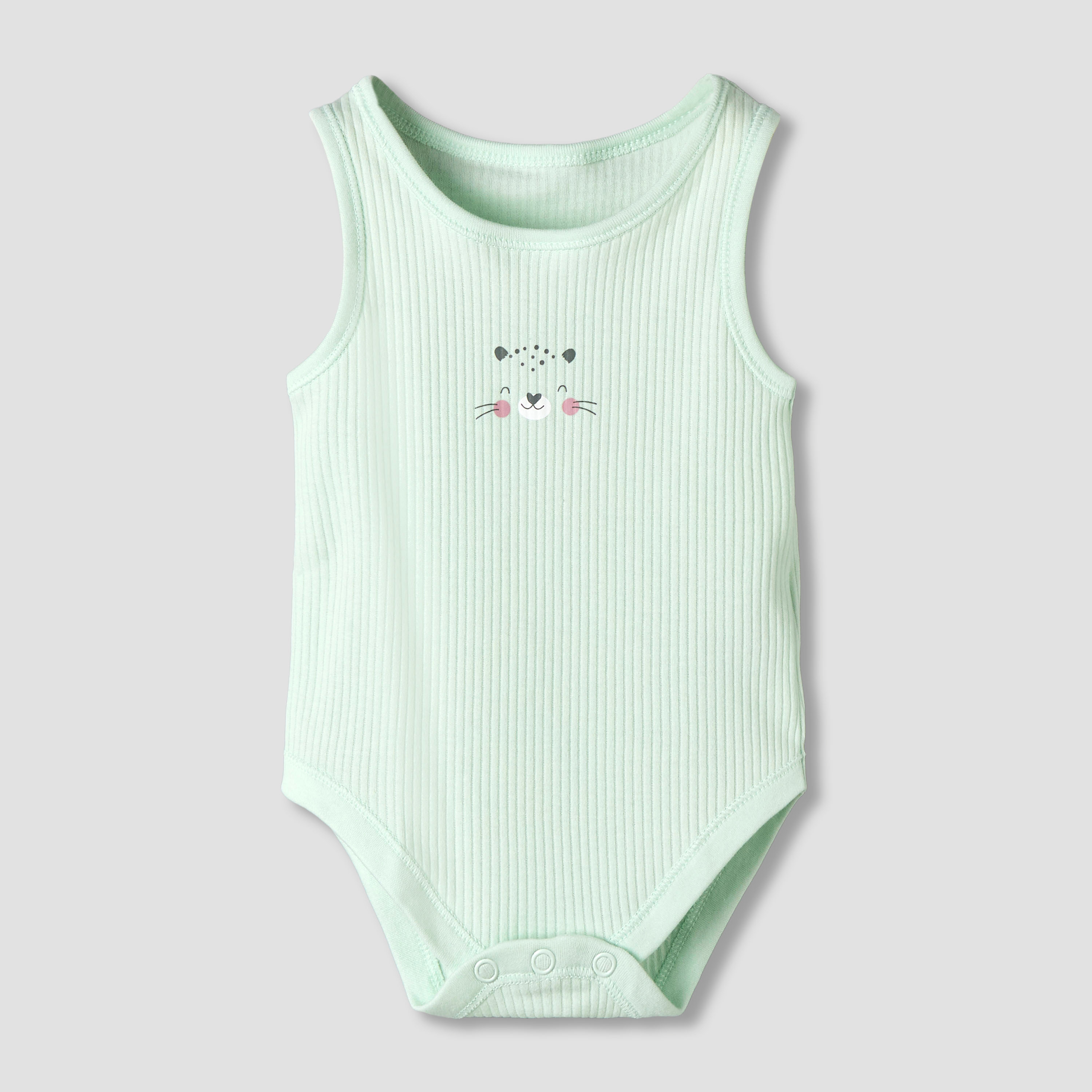 Pack of 5 Juniors Round Neck Sleeveless Bodysuit with Ribbed Design-baby-boys-clothing-bodysuits-image-6