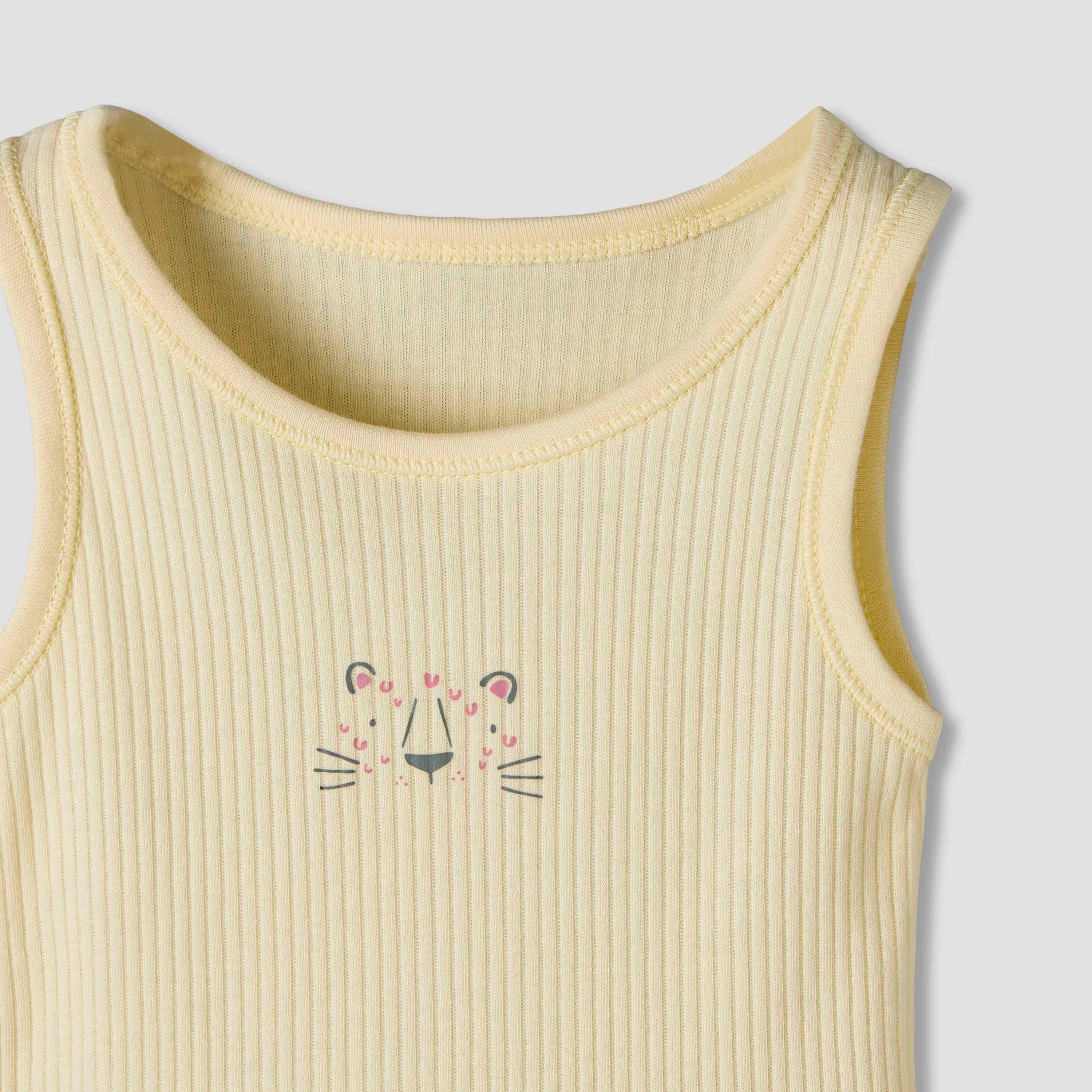 Pack of 5 Juniors Round Neck Sleeveless Bodysuit with Ribbed Design-baby-boys-clothing-bodysuits-image-8