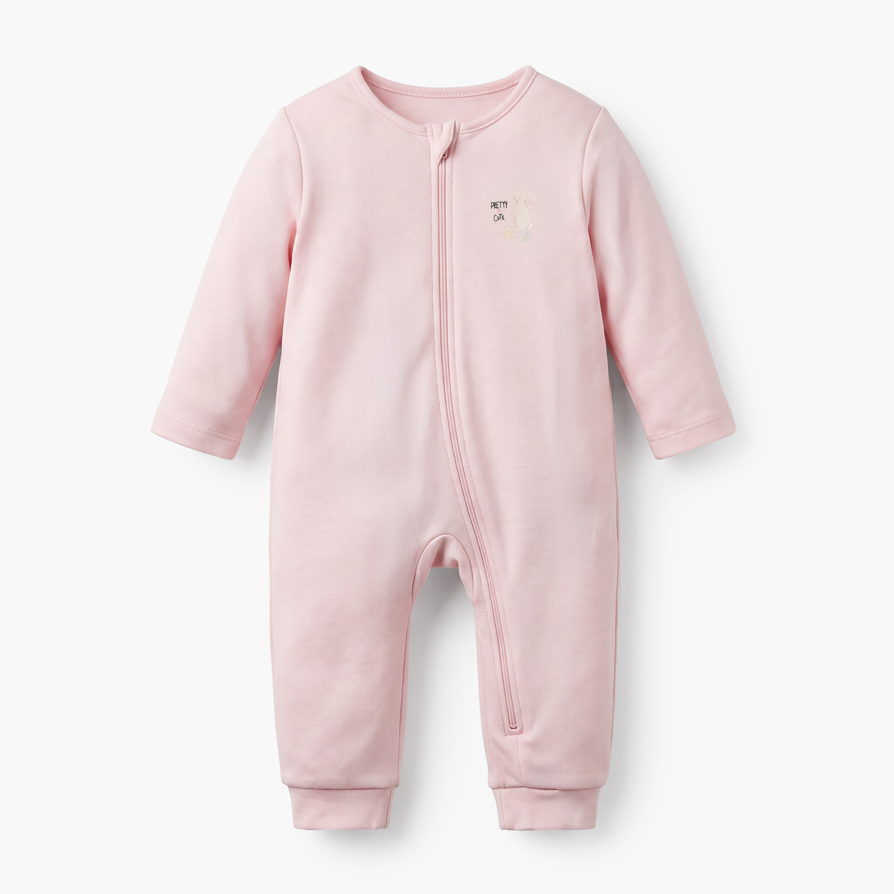 Pack of 5 Juniors Cotton Crew Neck Long Sleeves Sleepsuit with Floral Print-baby-girls-clothing-nightwear-sleepsuits-image-2