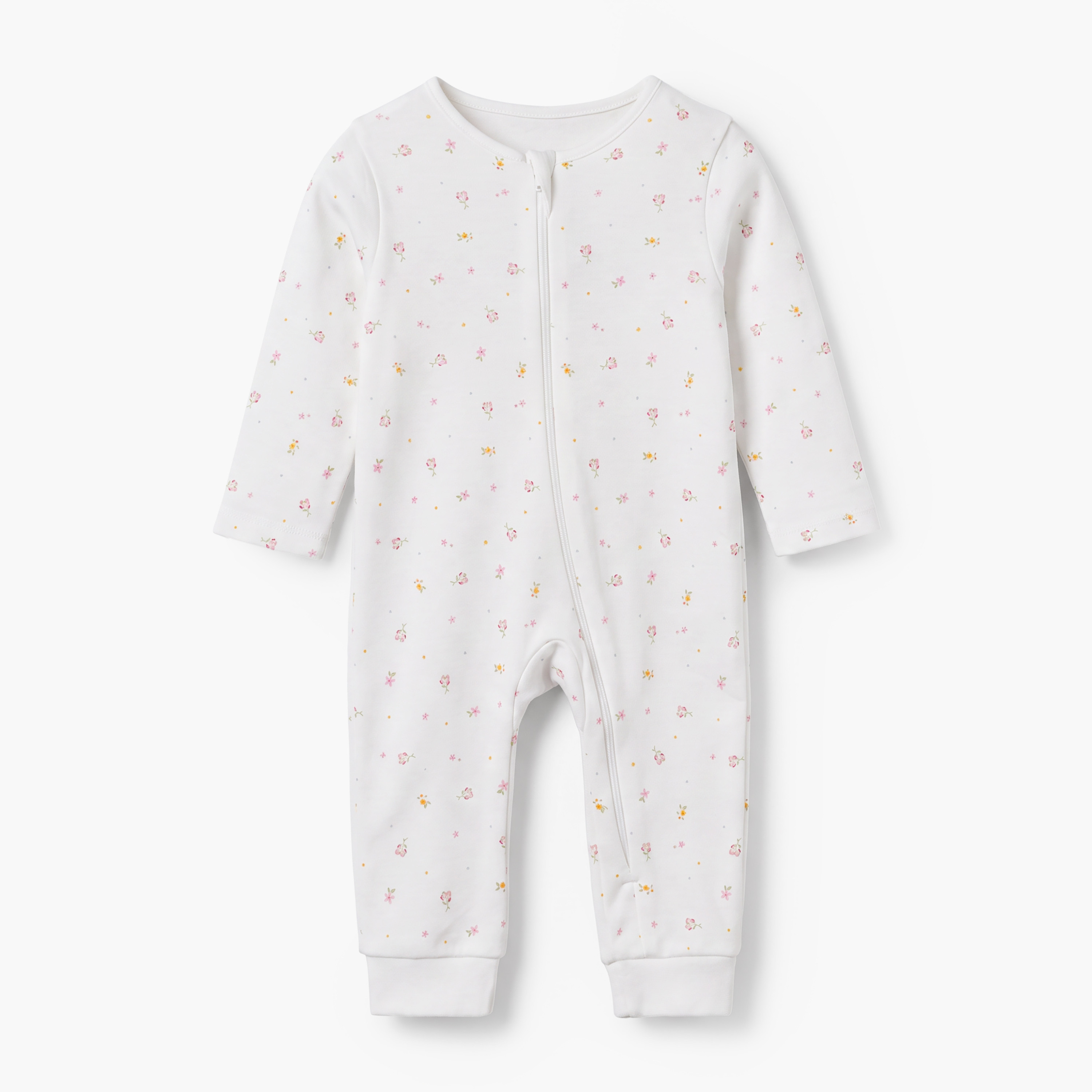 Pack of 5 Juniors Cotton Crew Neck Long Sleeves Sleepsuit with Floral Print-baby-girls-clothing-nightwear-sleepsuits-image-4